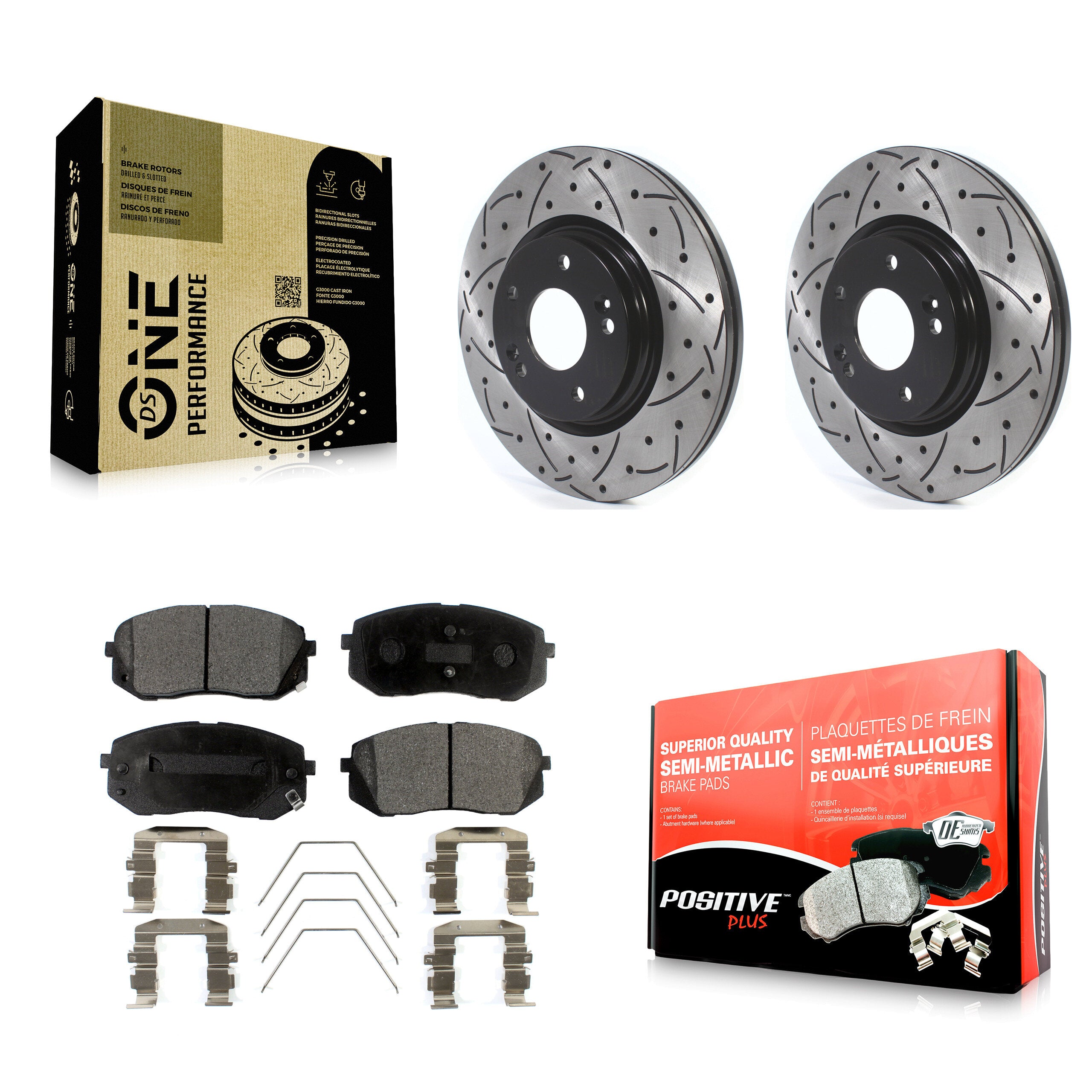 Transit Auto KDF-100631 Disc Brake Kit for 2018-2025 Hyundai Kona, Kia Seltos and More - Front