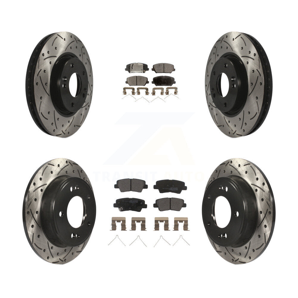 Transit Auto KDF-100657 Disc Brake Kit for 2016-2018 Kia Forte, Kia Forte5, Hyundai Veloster - Front and Rear
