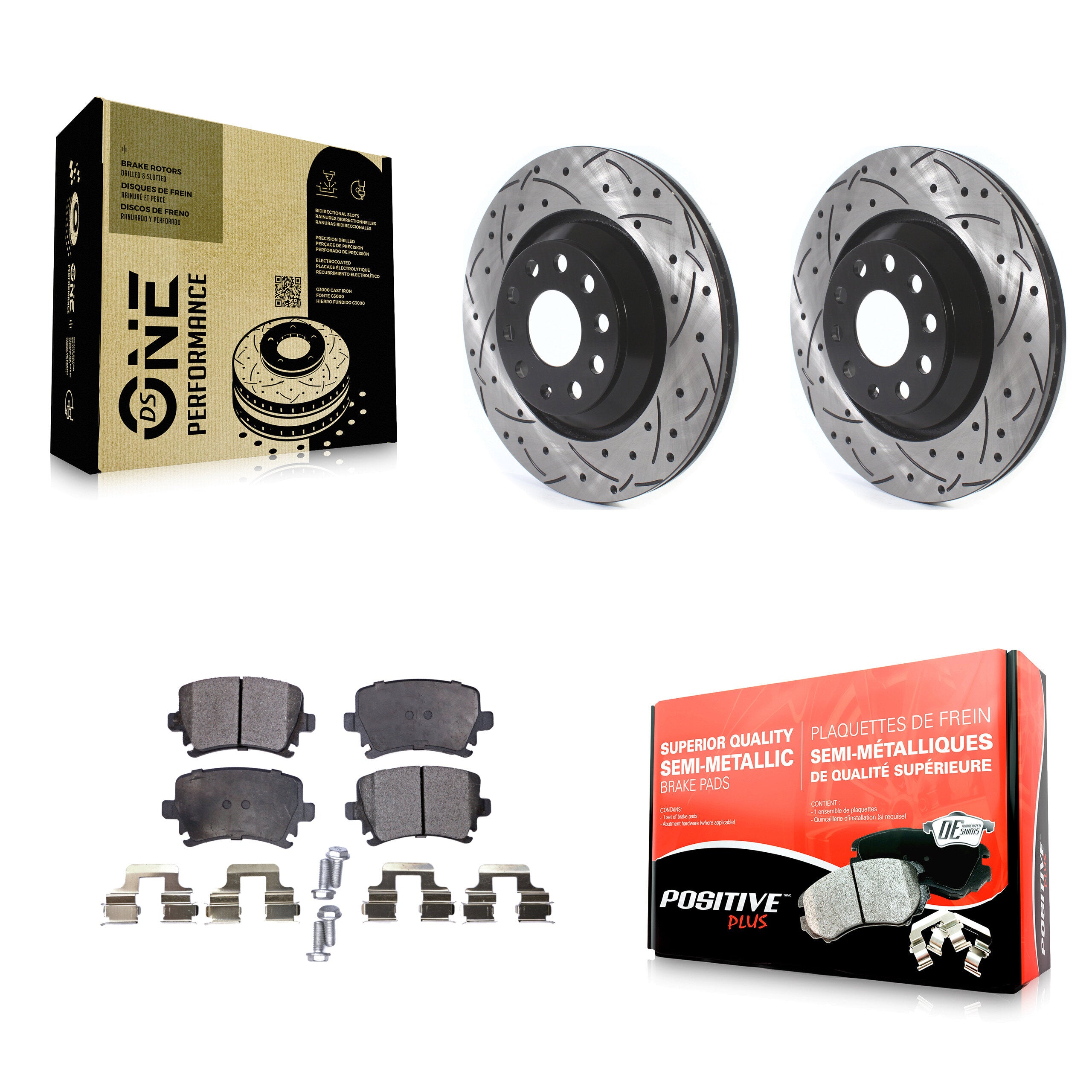 Transit Auto KDF-100697 Disc Brake Kit for 2006-2021 Volkswagen GTI, Volkswagen CC and More - Rear