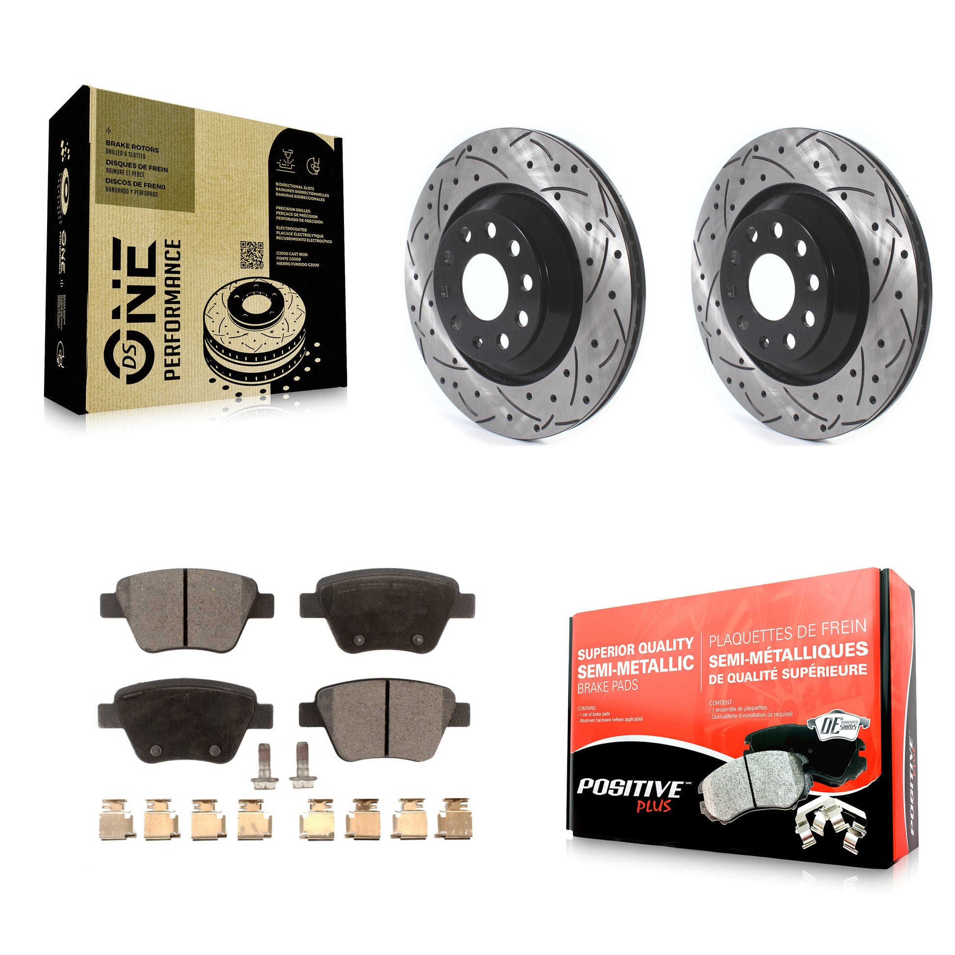 Transit Auto KDF-100698 Disc Brake Kit for 2011-2013 Volkswagen GTI, Audi A3 Quattro - Rear