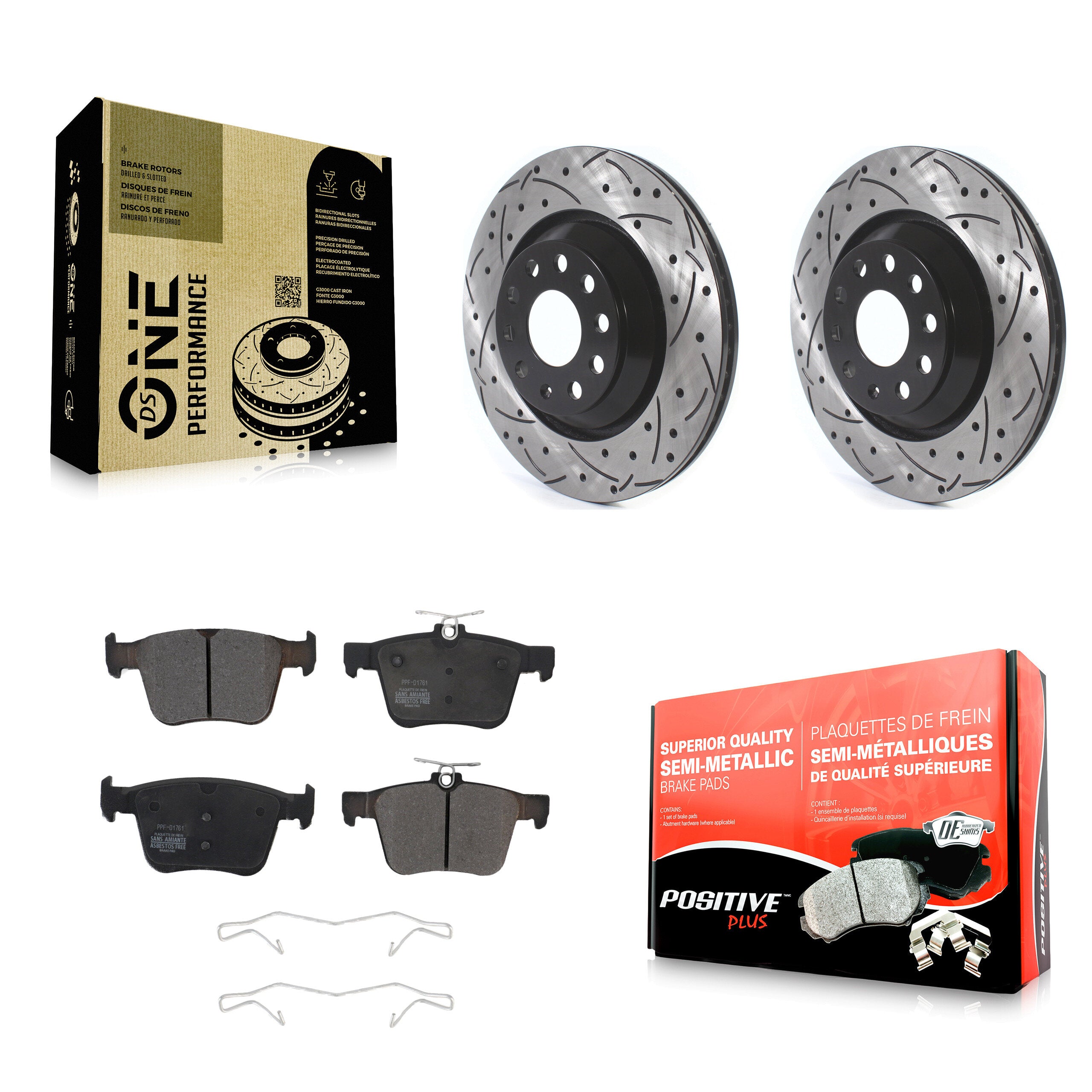 Transit Auto KDF-100699 Disc Brake Kit for 2015-2024 Audi Q3, Volkswagen Atlas Cross Sport and More - Rear