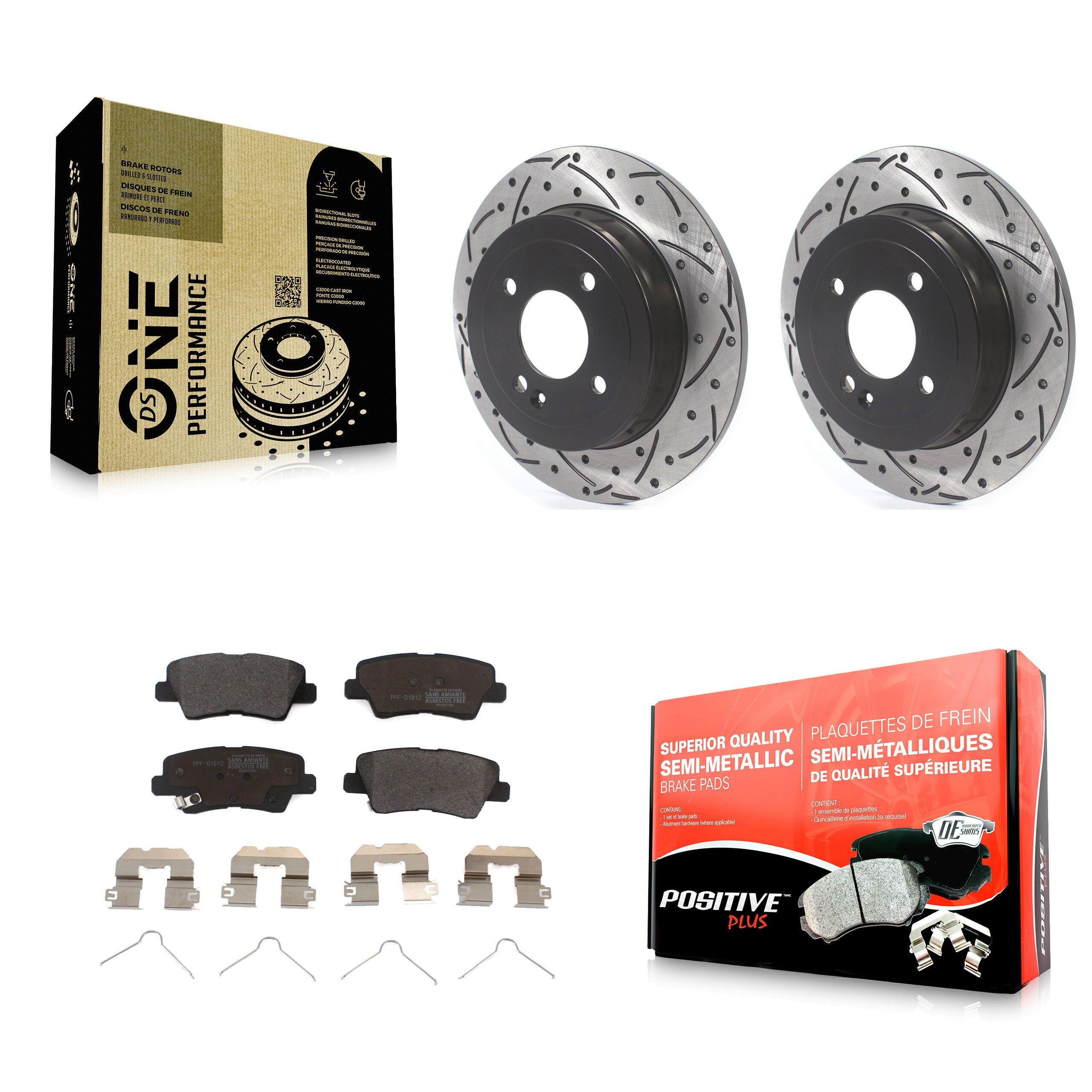 Transit Auto KDF-100704 Disc Brake Kit for 2018-2023 Kia Rio, Hyundai Accent - Rear