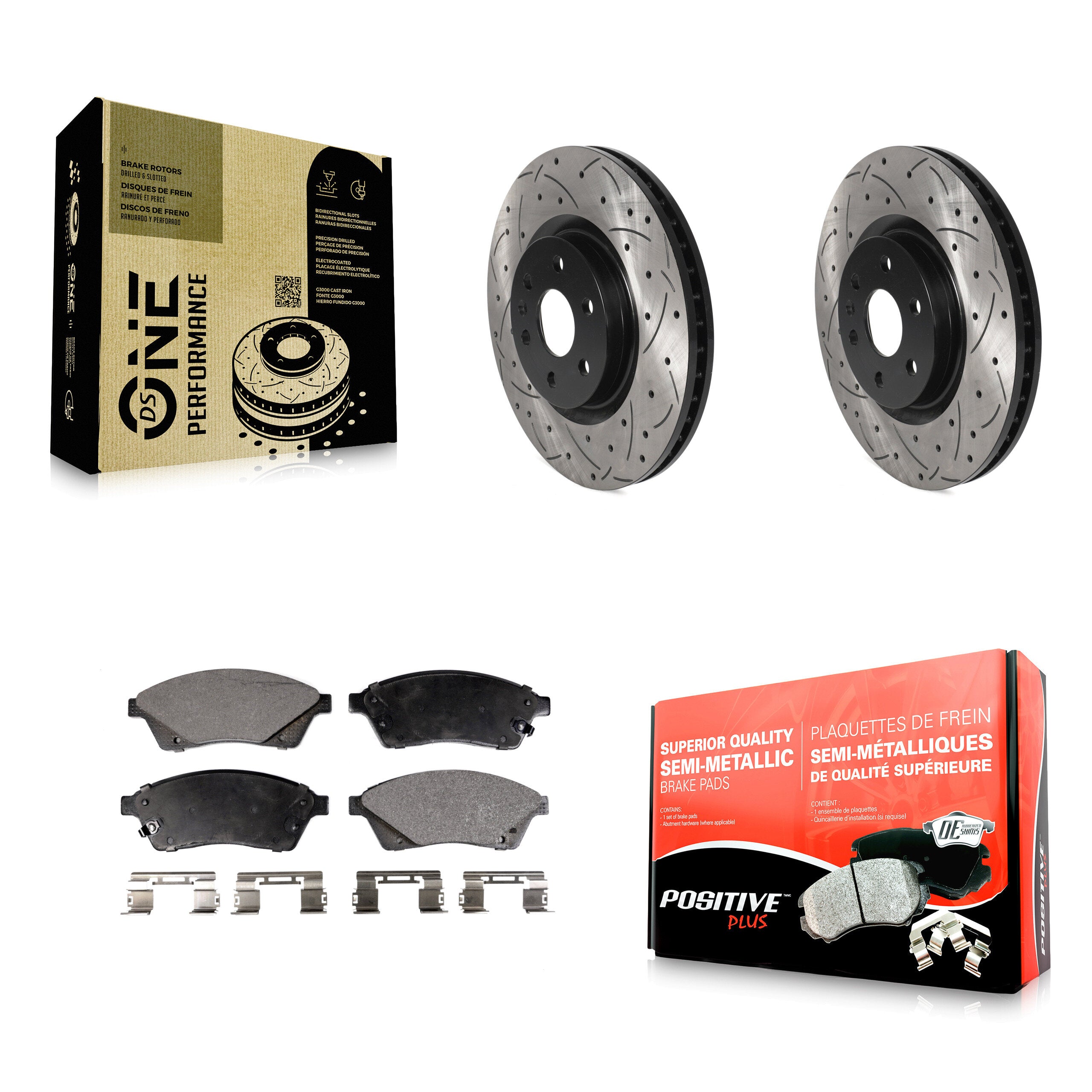 Transit Auto KDF-100733 Disc Brake Kit for 2010-2016 Saab 9-4X, Cadillac SRX - Front