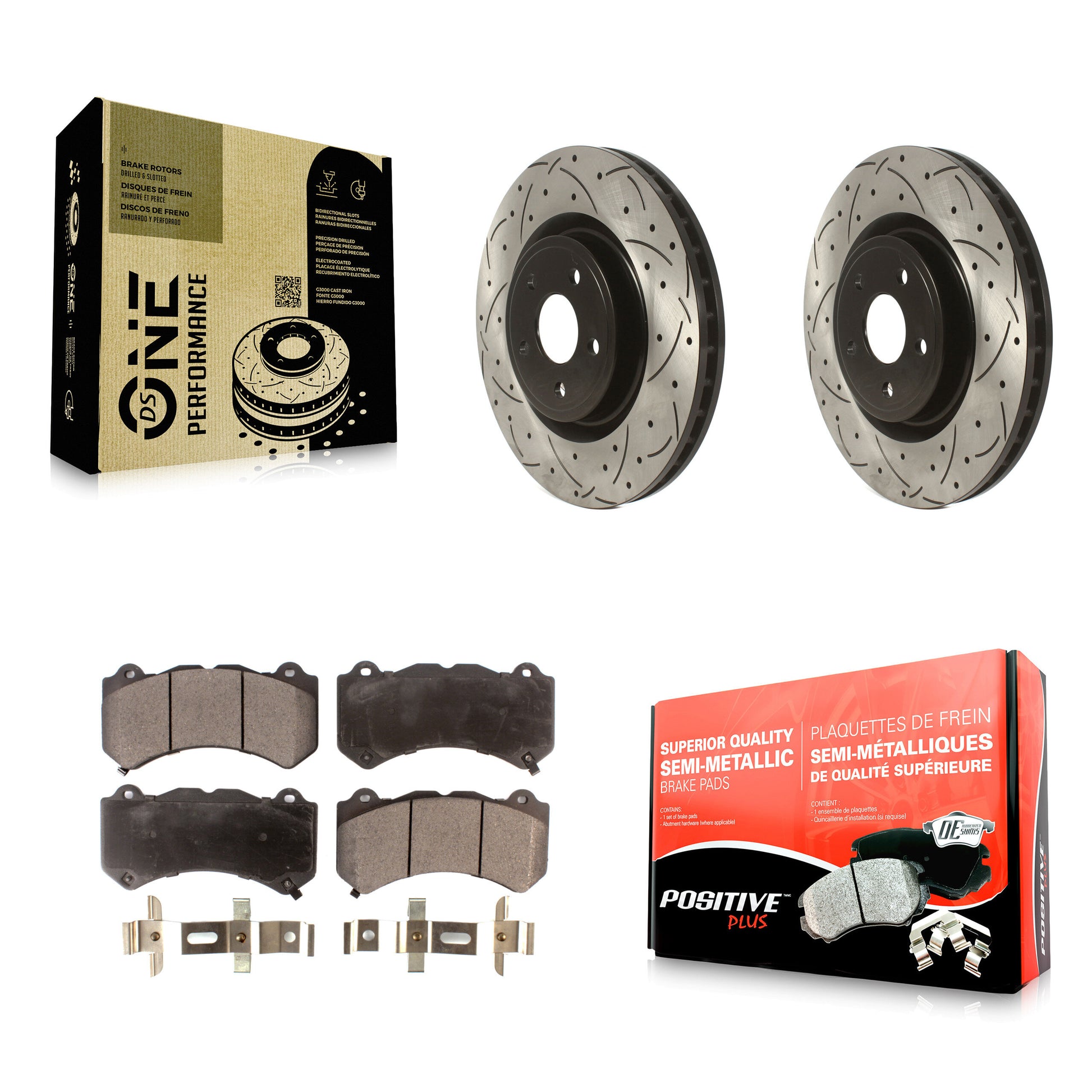 Transit Auto KDF-100741 Disc Brake Kit for 2012-2020 Dodge Durango, Jeep Grand Cherokee - Front