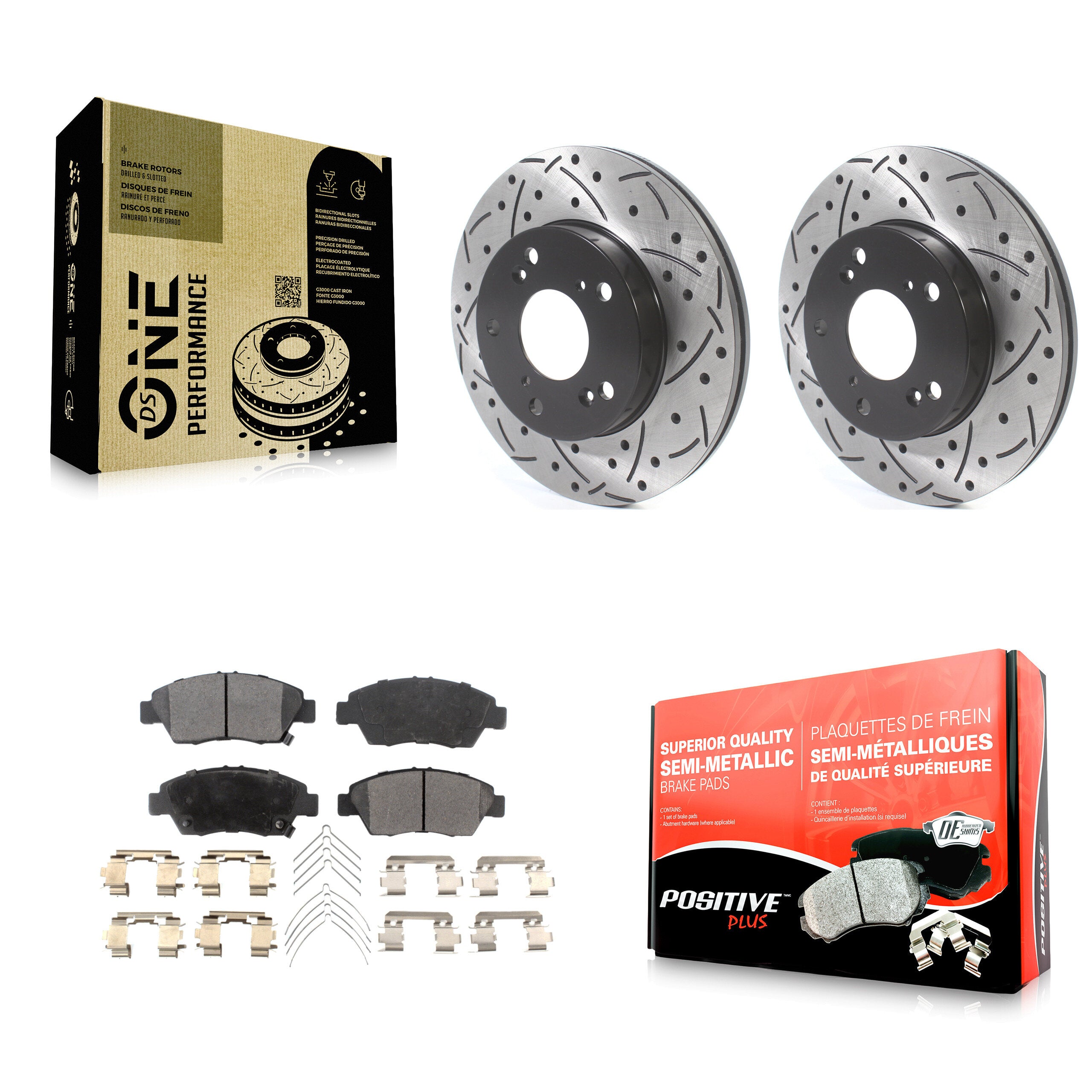 Transit Auto KDF-100749 Disc Brake Kit for 2002-2015 Honda CR-Z, Honda Civic, Acura RSX - Front