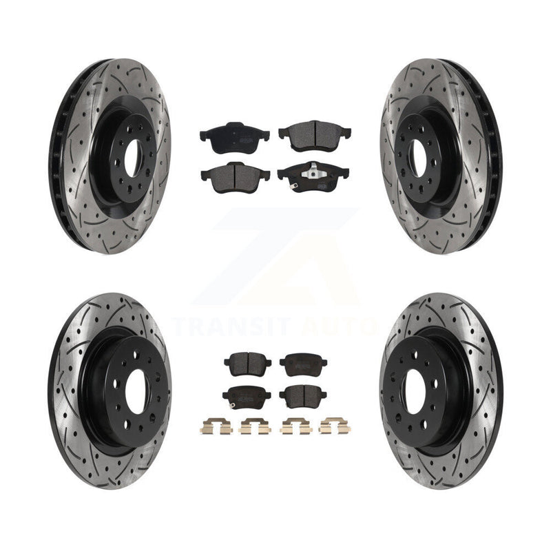 Transit Auto KDF-100801 Disc Brake Kit for 2014-2020 Fiat 500L - Front and Rear