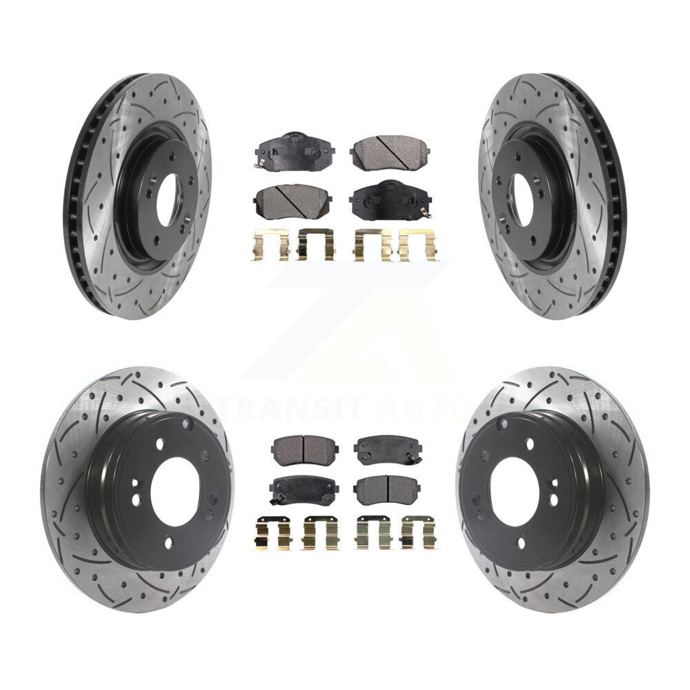 Transit Auto KDF-100838 Disc Brake Kit for 2014-2017 Hyundai Tucson, Kia Cadenza - Front and Rear