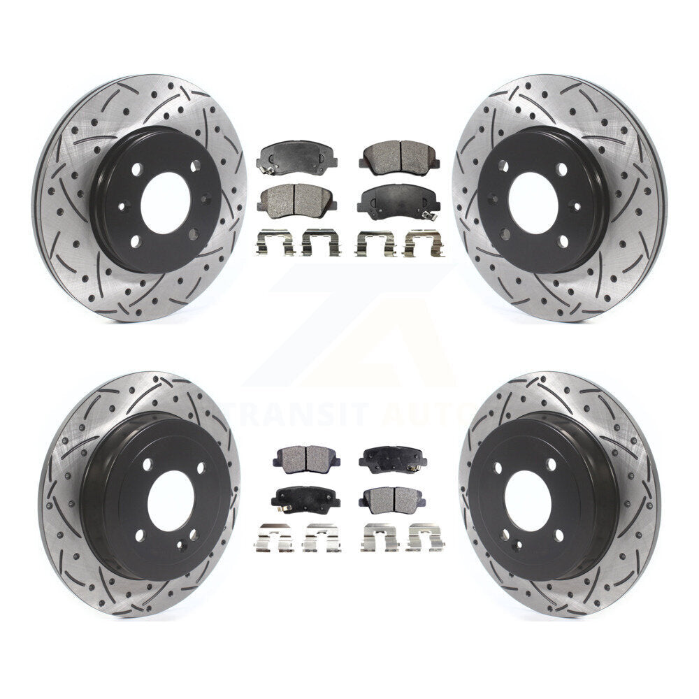 Transit Auto KDF-100855 Disc Brake Kit for 2012-2018 Kia Rio, Hyundai Accent - Front and Rear