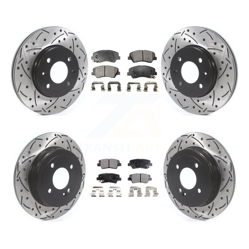 Transit Auto KDF-100855 Disc Brake Kit for 2012-2018 Kia Rio, Hyundai Accent - Front and Rear