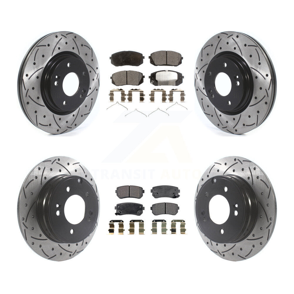 Transit Auto KDF-100863 Disc Brake Kit for 2016 Hyundai Sonata - Front and Rear