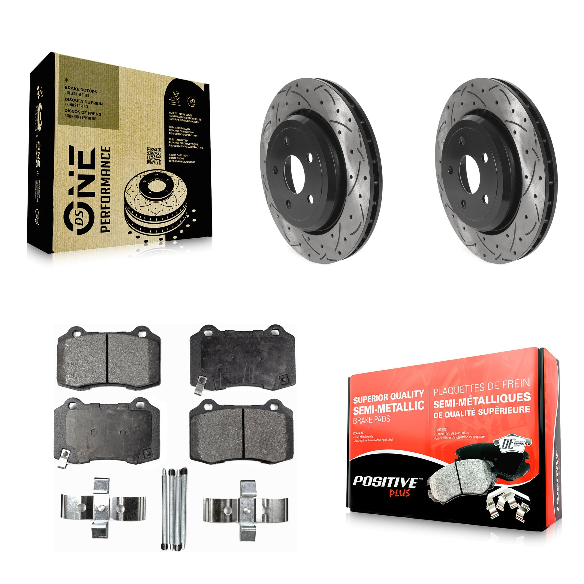Transit Auto KDF-100884 Disc Brake Kit for 2012-2022 Dodge Durango, Jeep Grand Cherokee - Rear