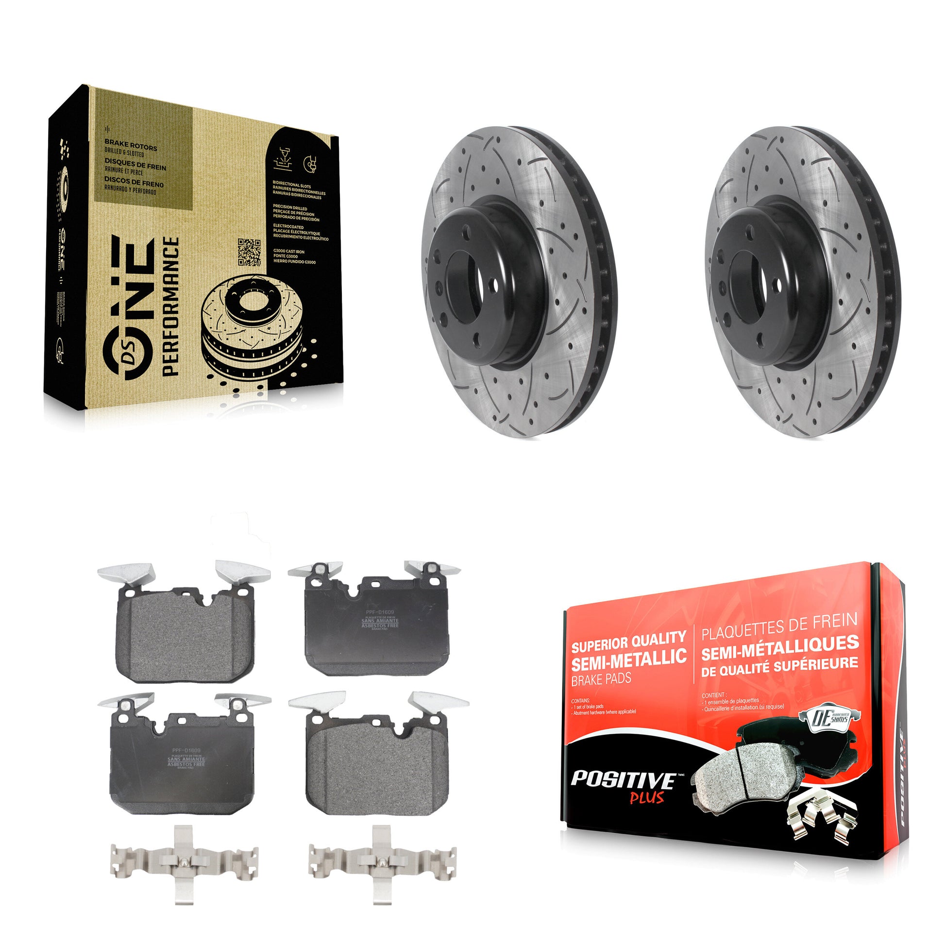 Transit Auto KDF-100953 Disc Brake Kit for 2012-2020 BMW 230i, BMW 230i xDrive and More - Front