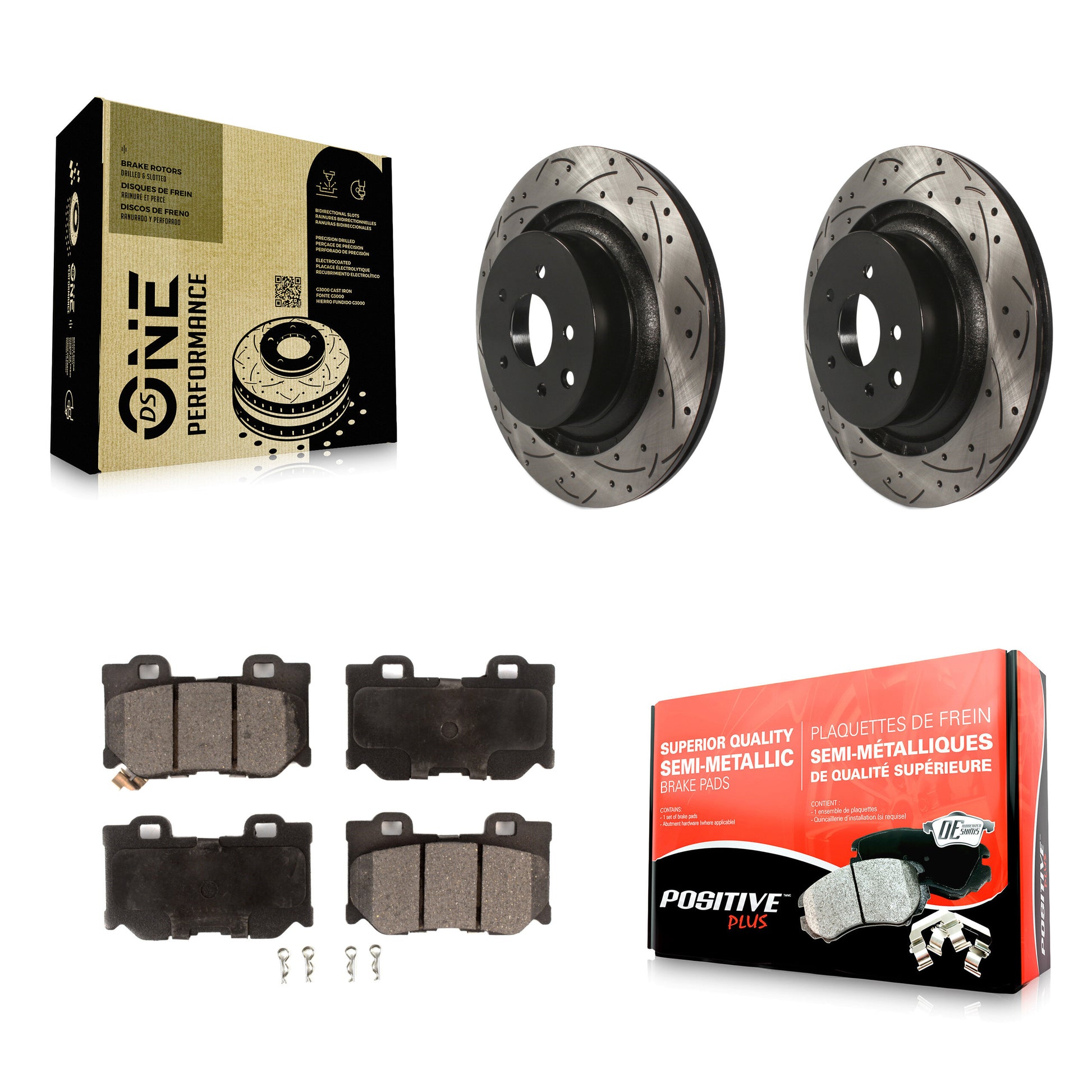 Transit Auto KDF-100990 Disc Brake Kit for 2009-2020 INFINITI Q60, INFINITI G37, Nissan 370Z - Rear