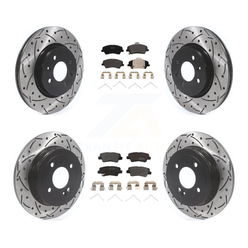 Transit Auto KDF-101005 Disc Brake Kit for 2018-2023 Kia Rio, Hyundai Accent - Front and Rear