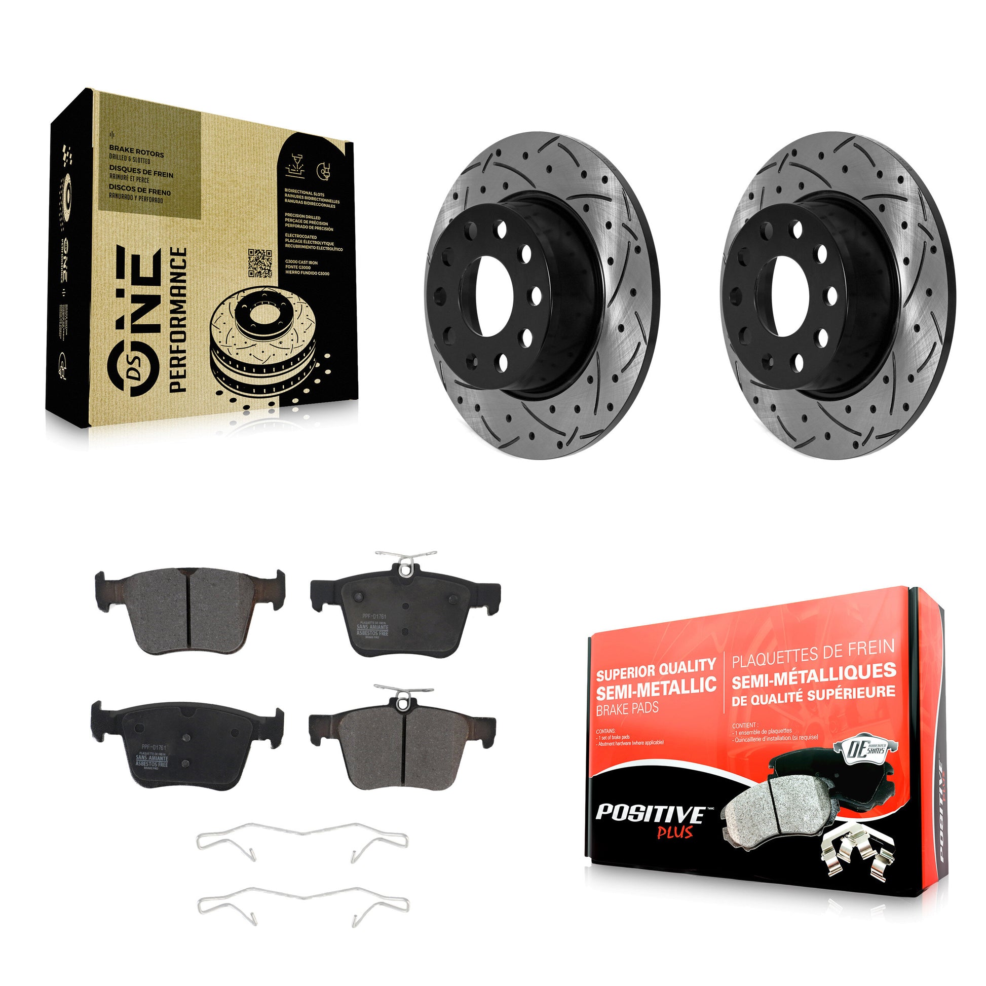 Transit Auto KDF-101037 Disc Brake Kit for 2019-2025 Volkswagen Jetta, Volkswagen Taos - Rear