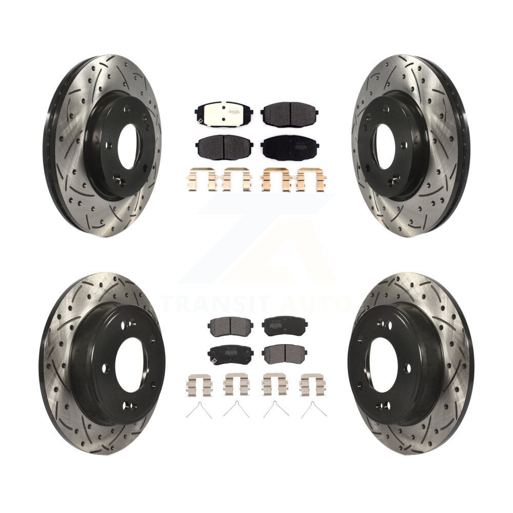 Transit Auto KDF-101044 Disc Brake Kit for 2018-2023 Hyundai Kona, Kia Seltos - Front and Rear