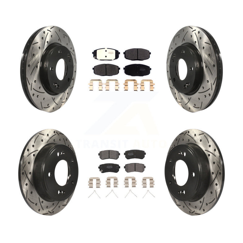Transit Auto KDF-101044 Disc Brake Kit for 2018-2023 Hyundai Kona, Kia Seltos - Front and Rear