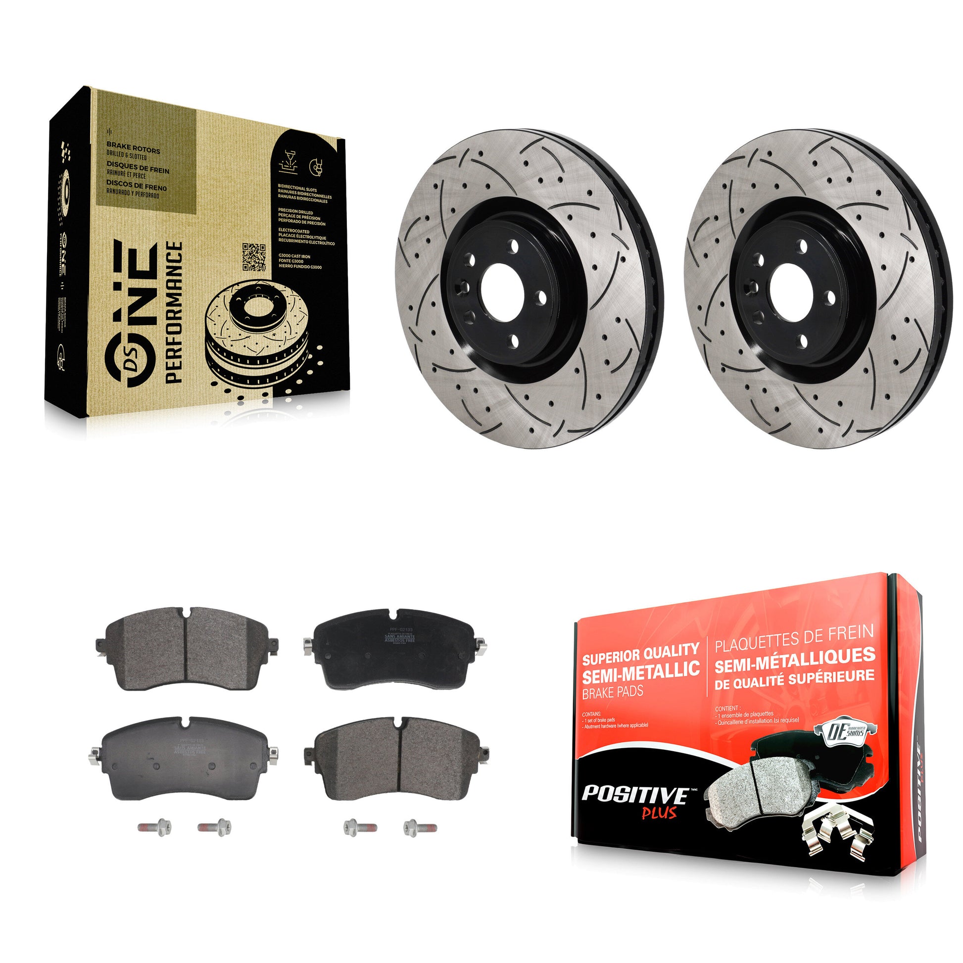 Transit Auto KDF-101237 Disc Brake Kit for 2016-2020 Jaguar E-Pace, Land Rover Range Rover Evoque - Front