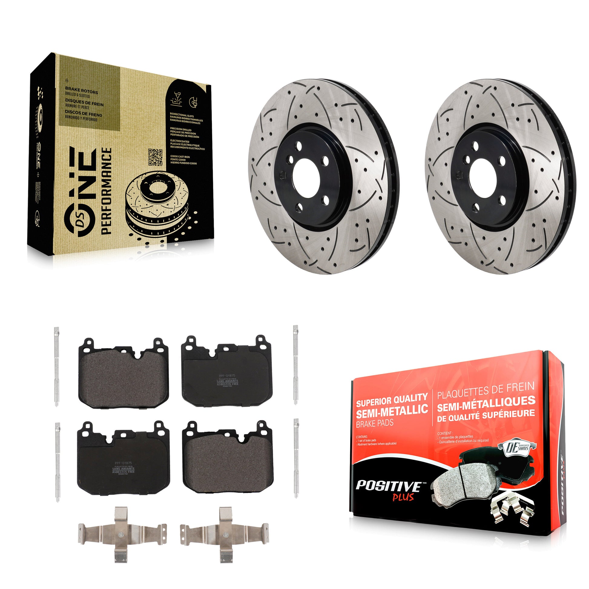 Transit Auto KDF-101252 Disc Brake Kit for 2017-2020 Mini Cooper Countryman, Mini Cooper, Mini Cooper Clubman - Front