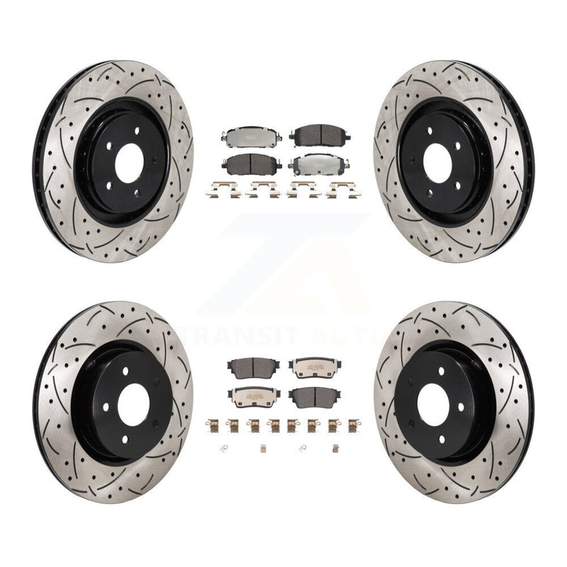 Transit Auto KDF-101294 Disc Brake Kit for 2022-2023 INFINITI QX60, Mitsubishi Outlander, Nissan Pathfinder - Front and Rear