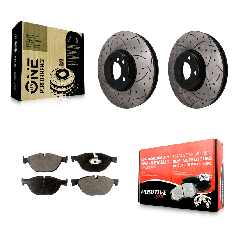 Transit Auto KDF-101756 Disc Brake Kit for 2010-2018 BMW 740Ld xDrive, BMW 650i Gran Coupe and More - Front