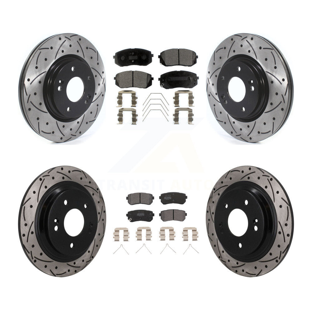 Transit Auto KDF-101788 Disc Brake Kit for 2018-2024 Hyundai Kona, Kia Seltos - Front and Rear