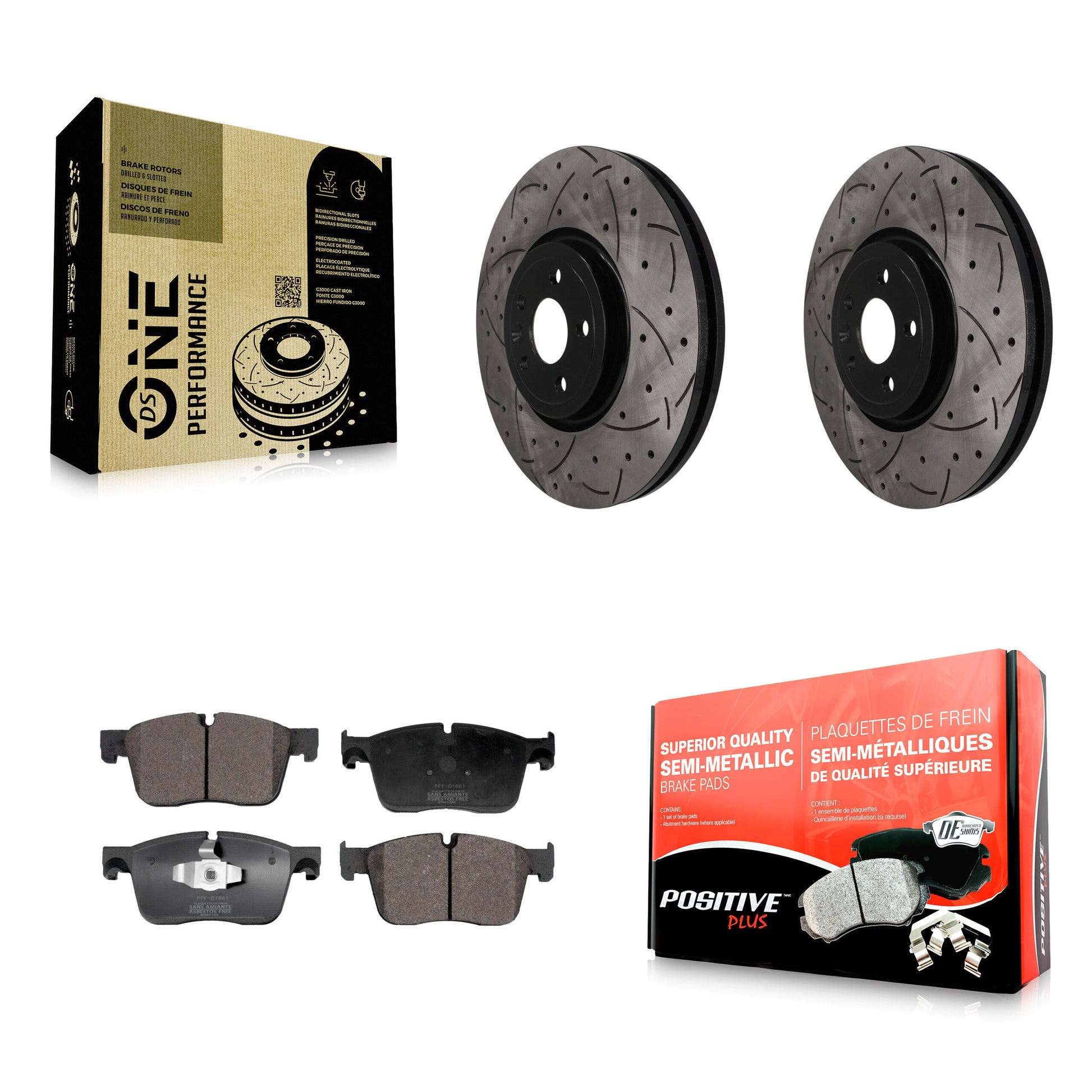 Transit Auto KDF-101882 Disc Brake Kit for 2017-2020 Land Rover Range Rover Velar, Jaguar I-Pace, Jaguar F-Pace - Front
