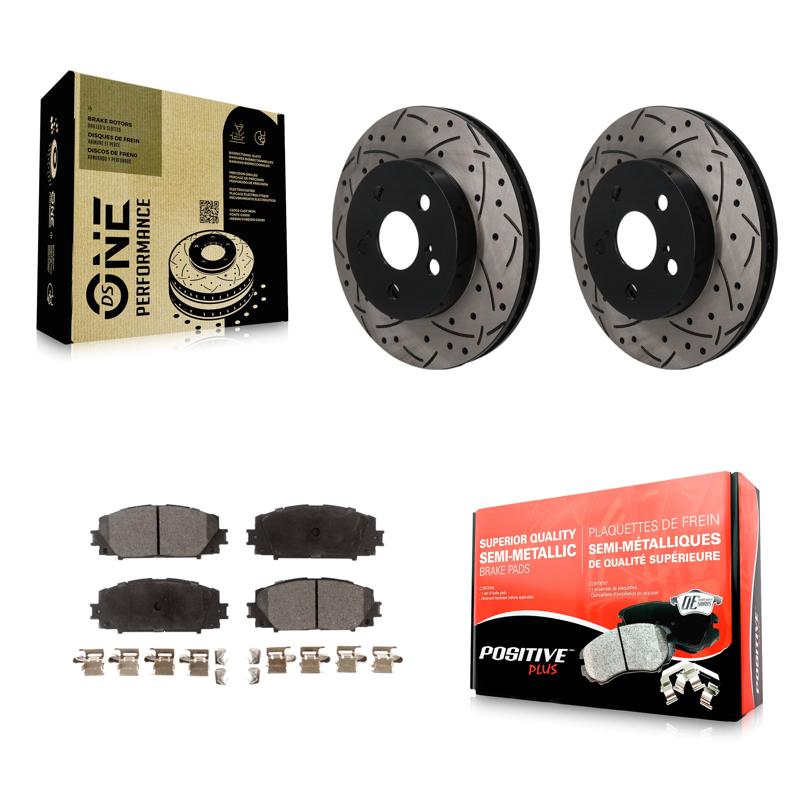 Transit Auto KDF-101910 Disc Brake Kit for 2016-2023 Toyota Corolla, Toyota Prius AWD-e and More - Front