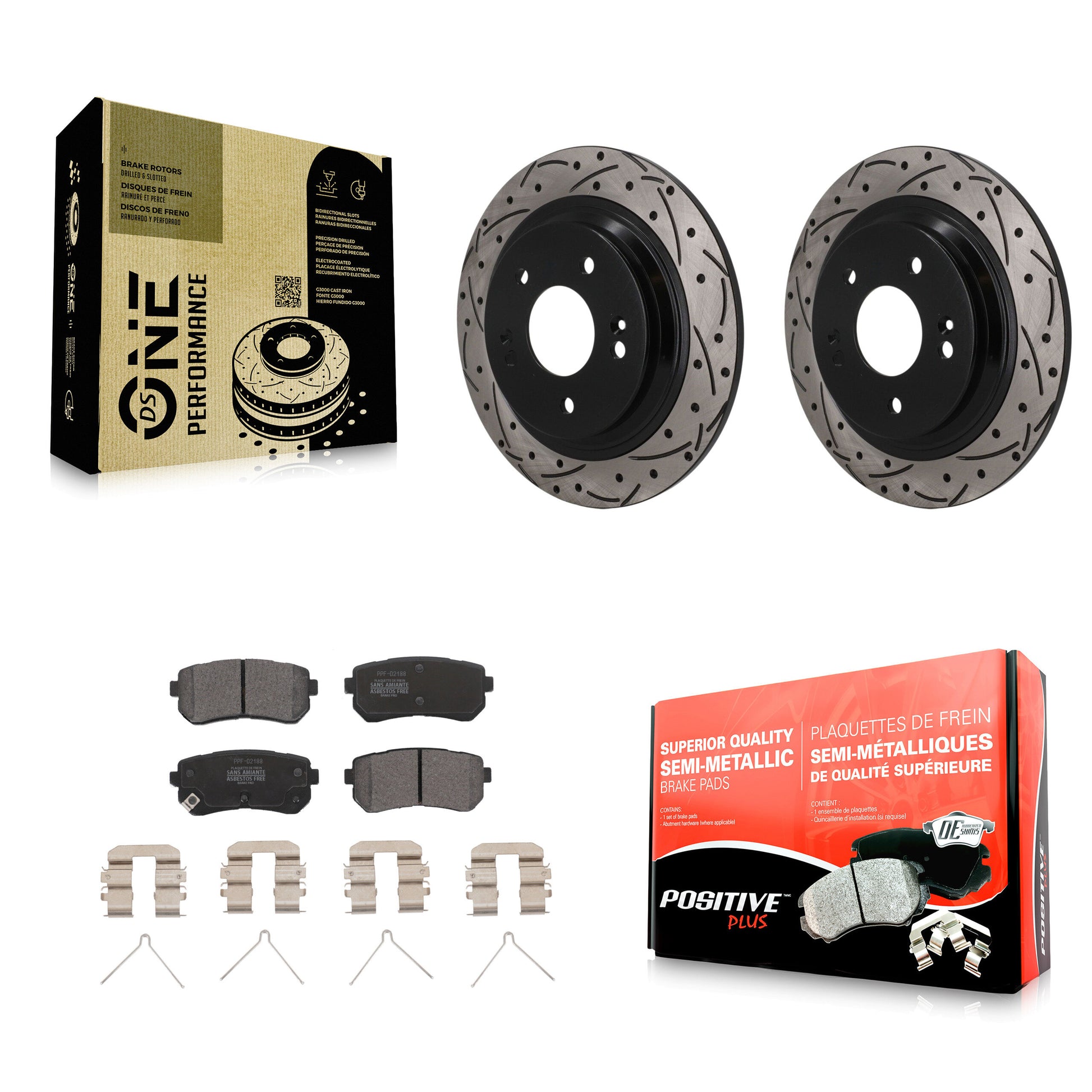 Transit Auto KDF-101940 Disc Brake Kit for 2018-2024 Hyundai Kona, Kia Seltos - Rear