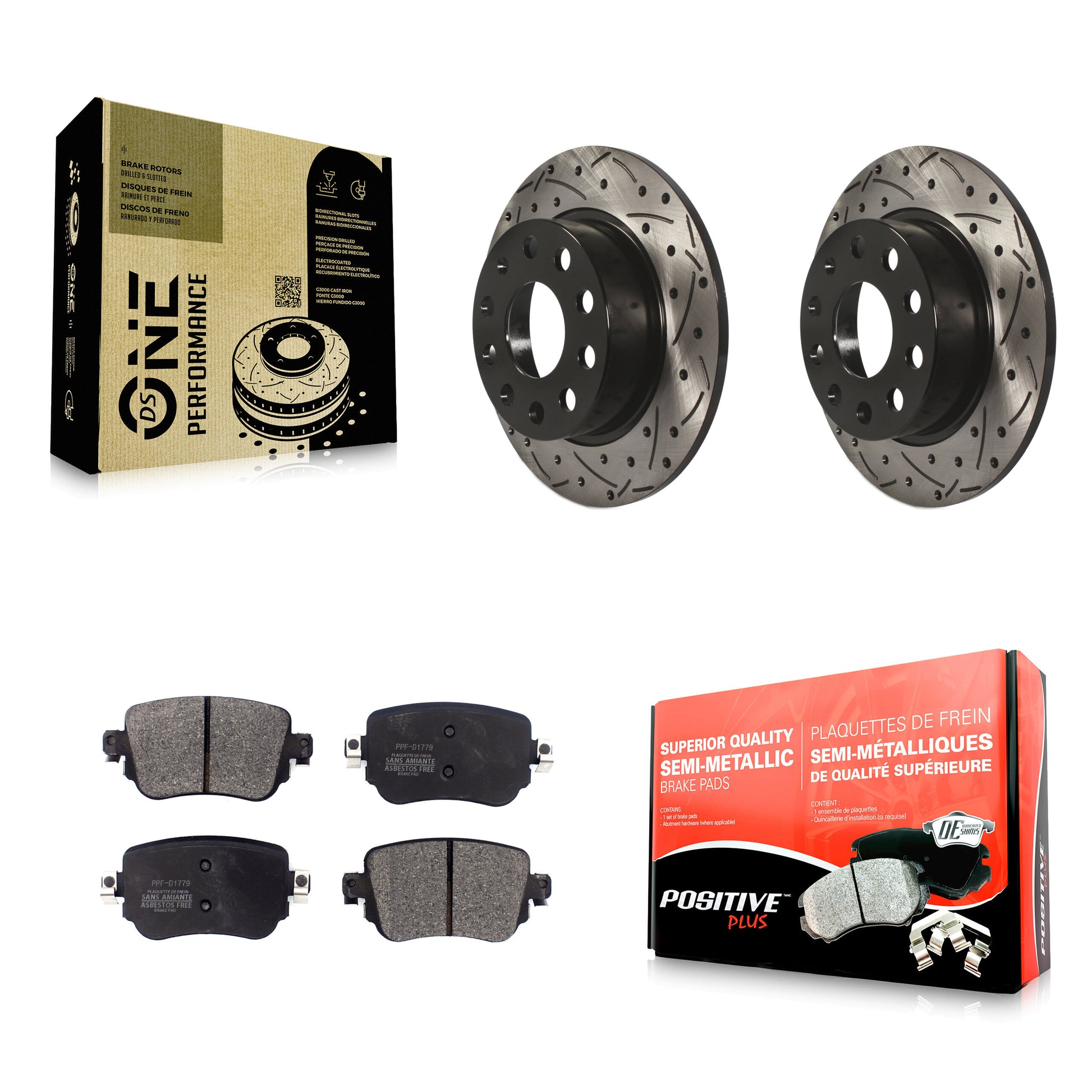 Transit Auto KDF-101961 Disc Brake Kit for 2015 Volkswagen Golf, Volkswagen Golf SportWagen - Rear