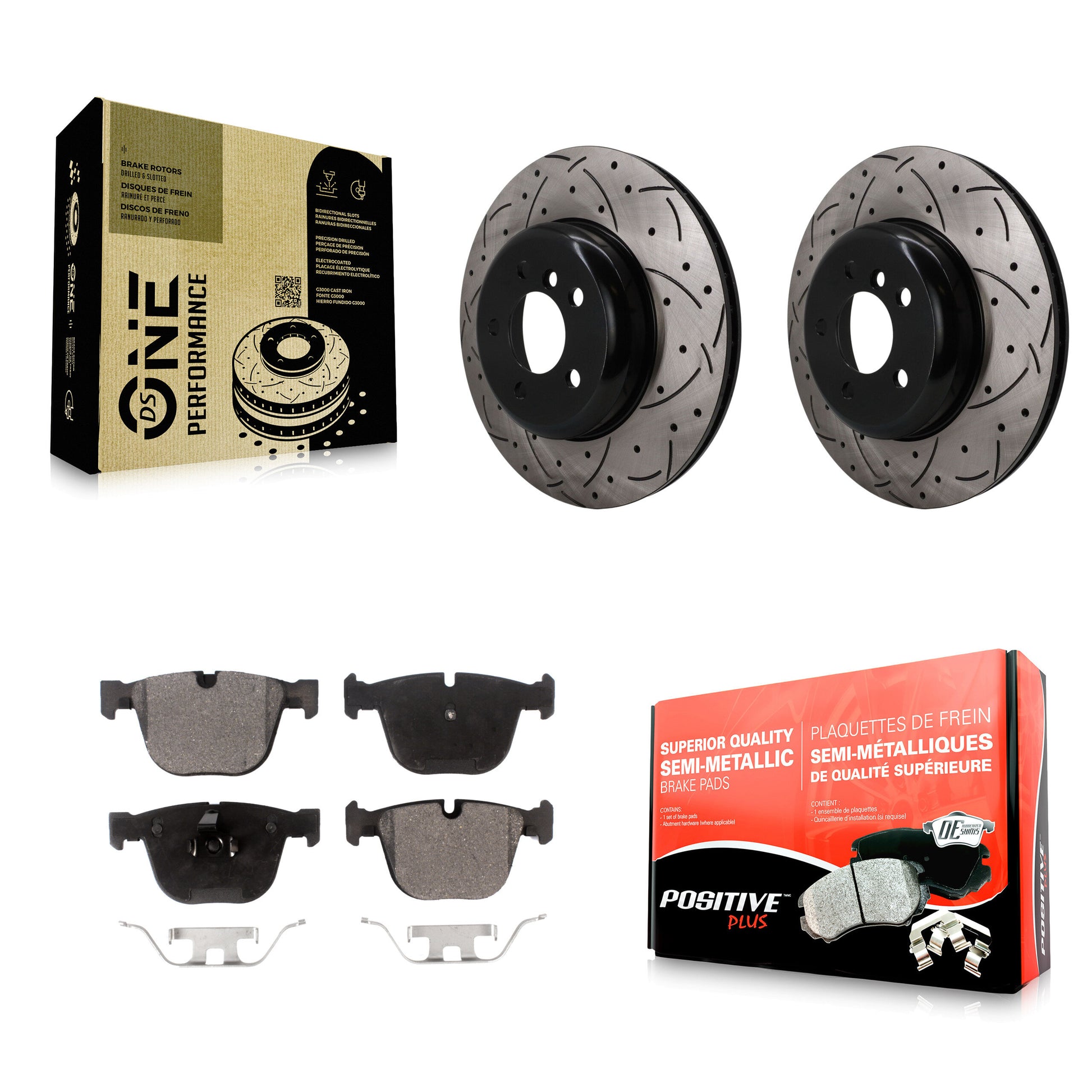 Transit Auto KDF-102000 Disc Brake Kit for 2010-2017 BMW ActiveHybrid 7, BMW 740Li xDrive and More - Rear