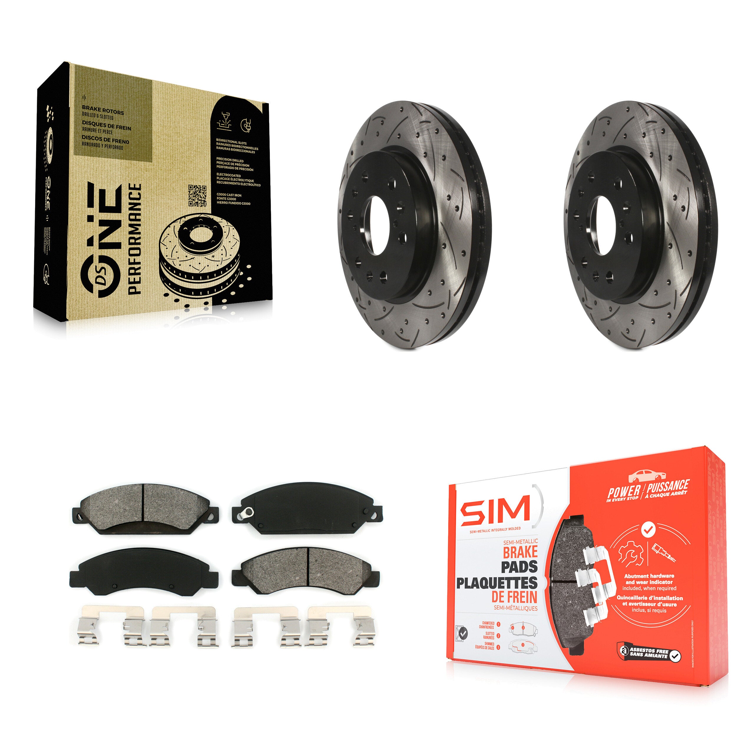 Transit Auto KDS-100002 Disc Brake Kit for 2007 Cadillac Escalade, Cadillac Escalade ESV and More - Front
