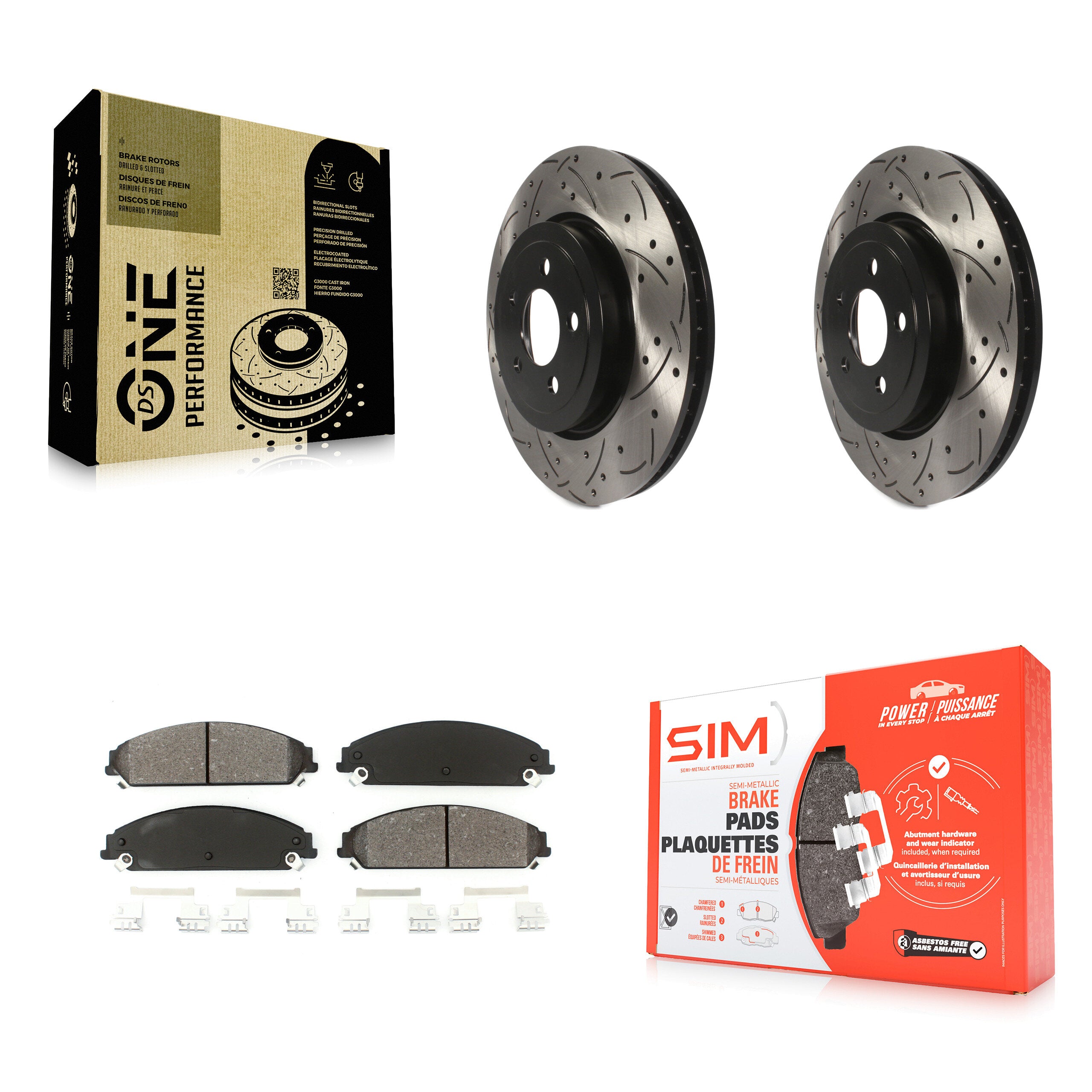 Transit Auto KDS-100036 Disc Brake Kit for 2005-2023 Dodge Charger, Chrysler 300 and More - Front