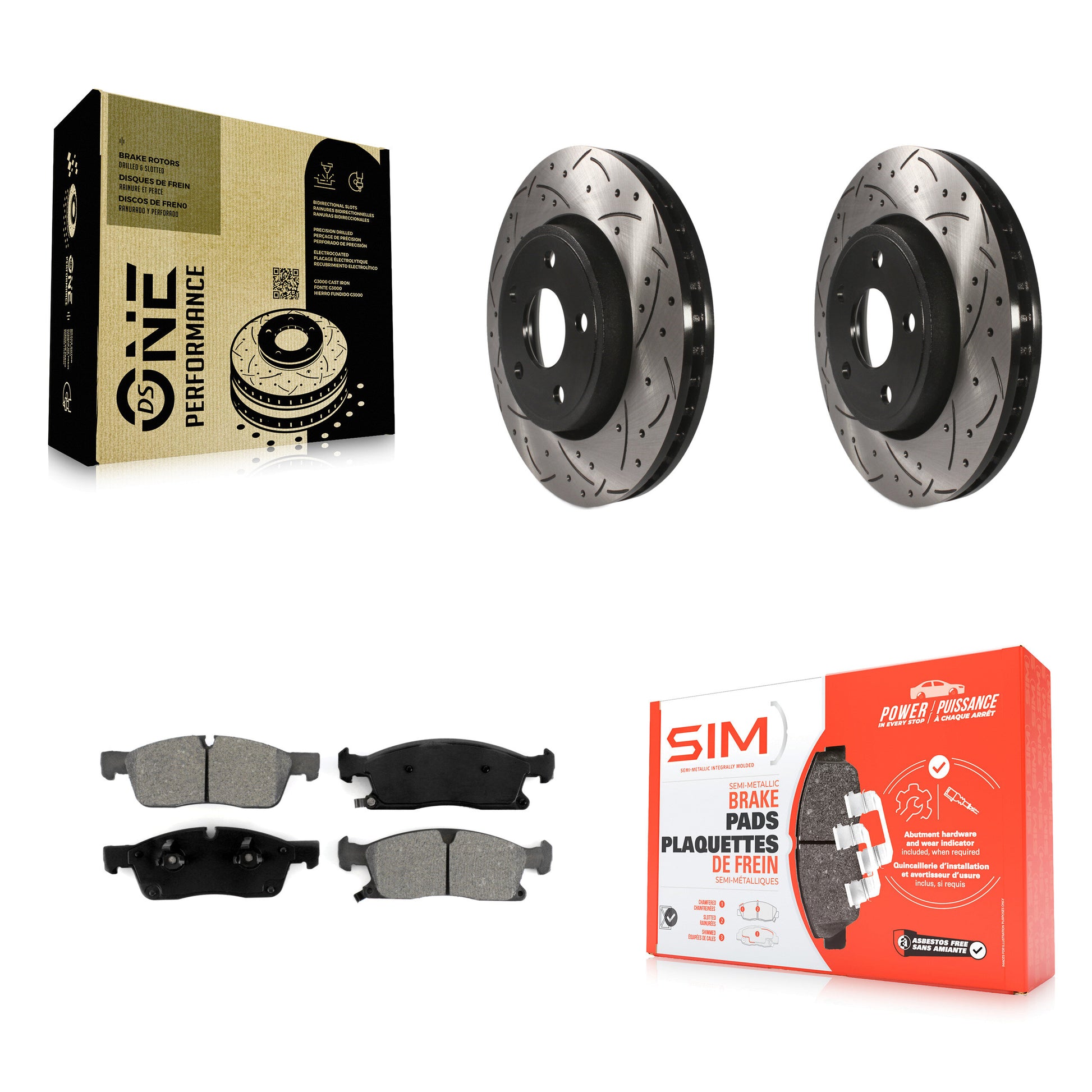 Transit Auto KDS-100043 Disc Brake Kit for 2011-2023 Dodge Durango, Jeep Grand Cherokee - Front