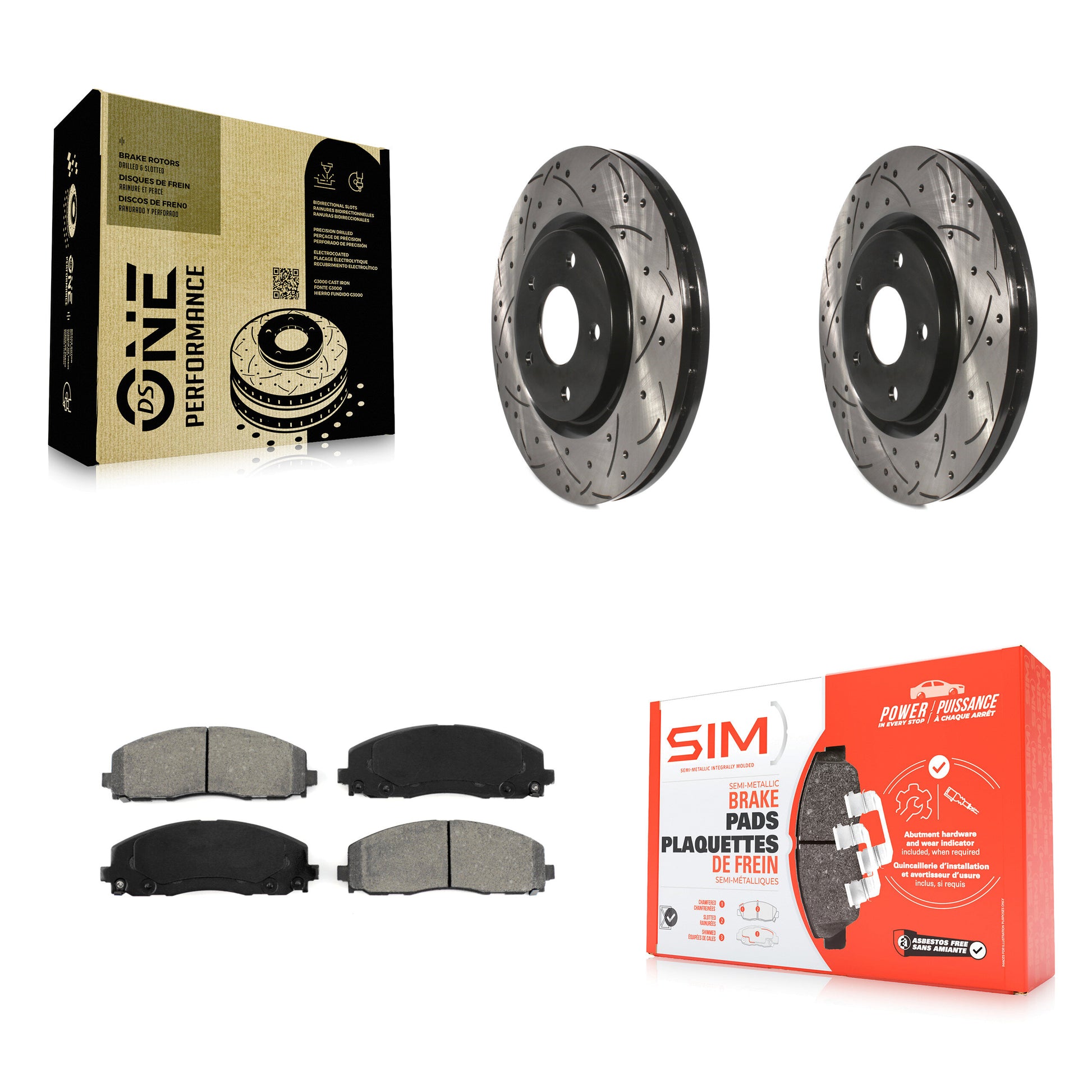 Transit Auto KDS-100045 Disc Brake Kit for 2009-2024 Chrysler Pacifica, Chrysler Grand Caravan and More - Front