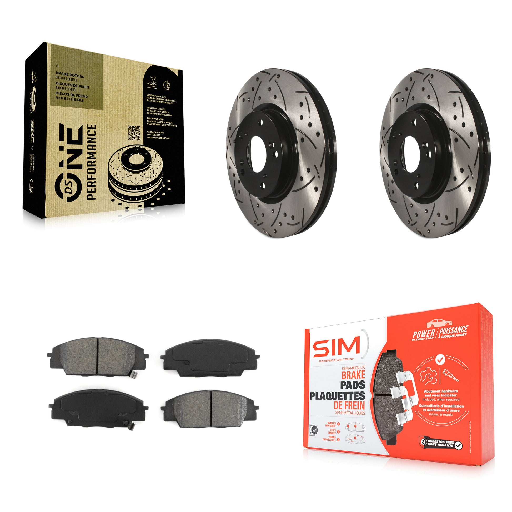 Transit Auto KDS-100061 Disc Brake Kit for 2002-2011 Acura CSX, Honda Civic, Acura RSX - Front