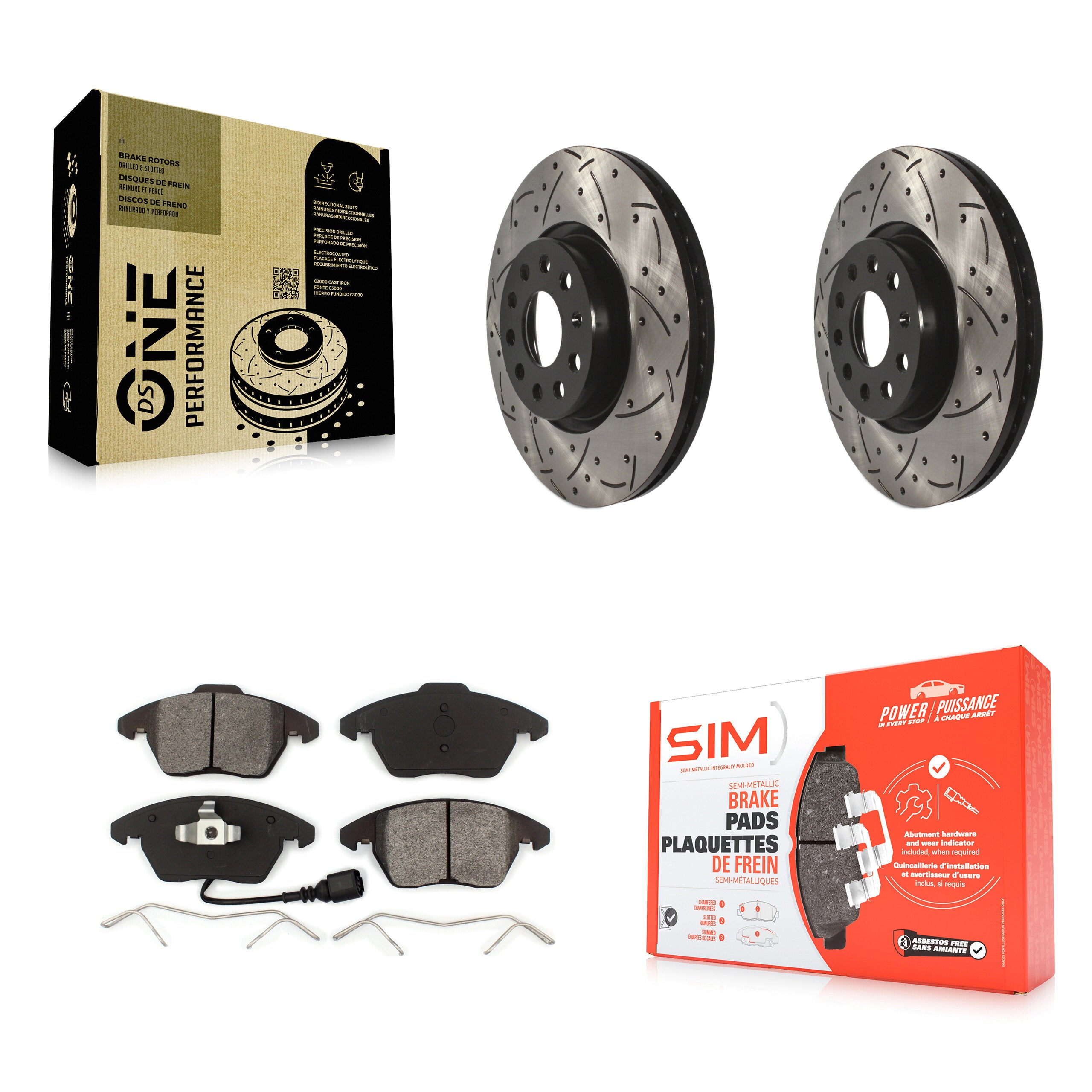 Transit Auto KDS-100070 Disc Brake Kit for 2005-2019 Volkswagen Beetle, Volkswagen CC and More - Front