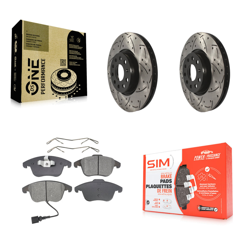 Transit Auto KDS-100072 Disc Brake Kit for 2009-2020 Volkswagen Tiguan Limited, Audi Q3 and More - Front