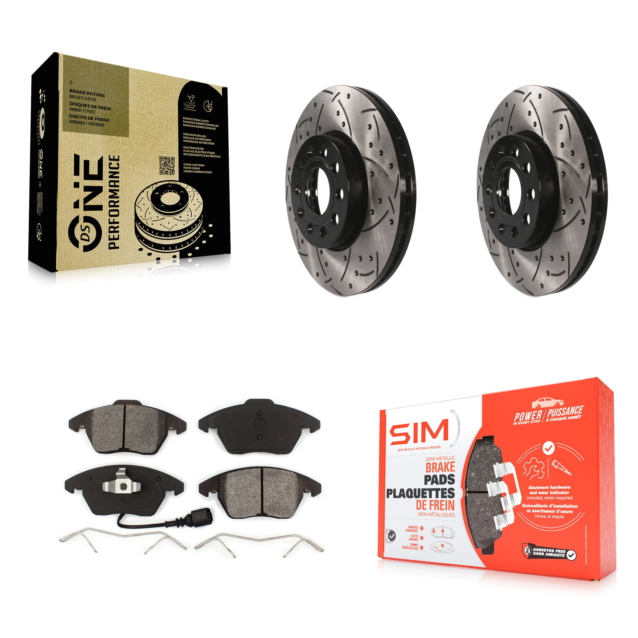 Transit Auto KDS-100074 Disc Brake Kit for 2005-2019 Volkswagen Beetle, Volkswagen Jetta and More - Front