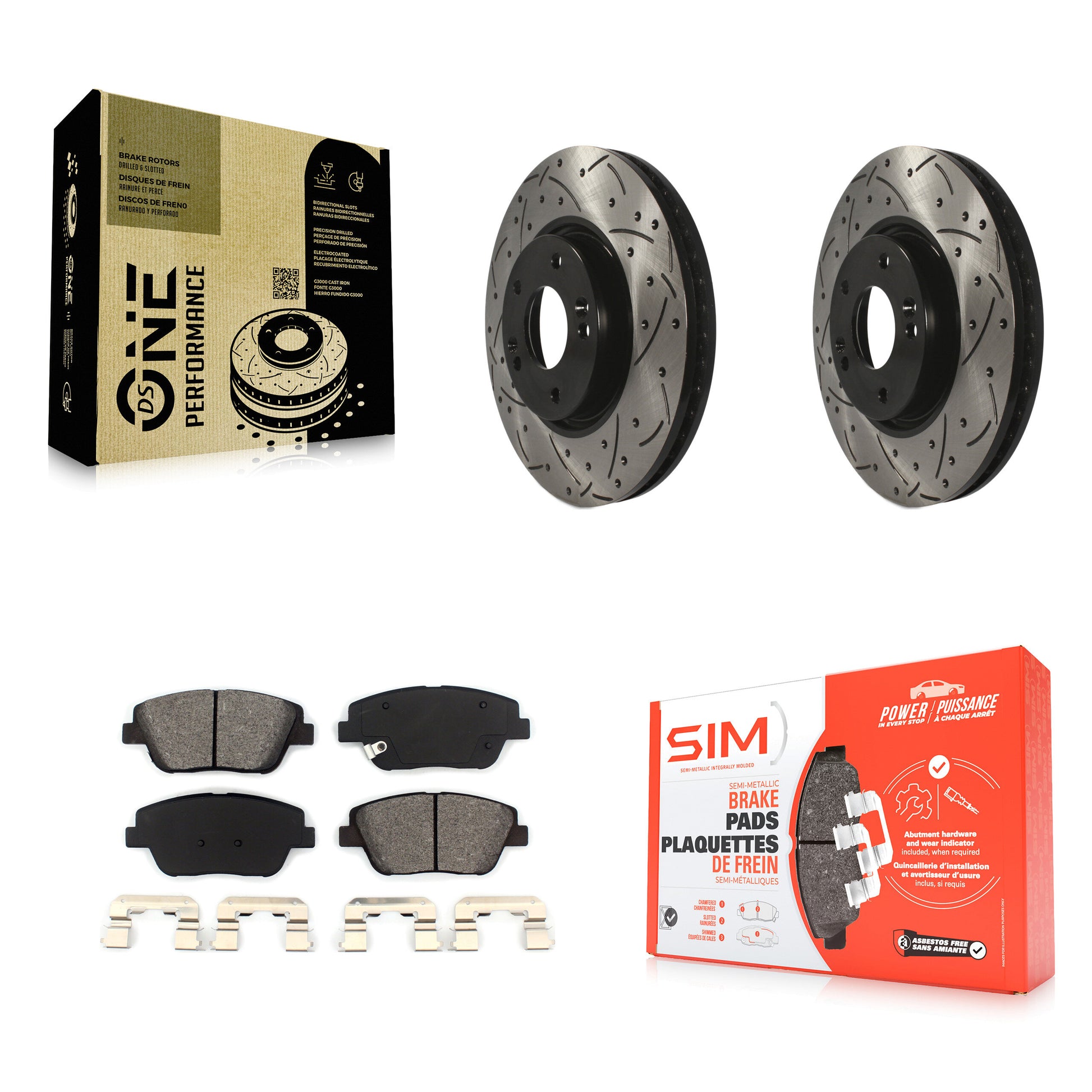 Transit Auto KDS-100080 Disc Brake Kit for 2011-2016 Kia Optima, Hyundai Sonata - Front