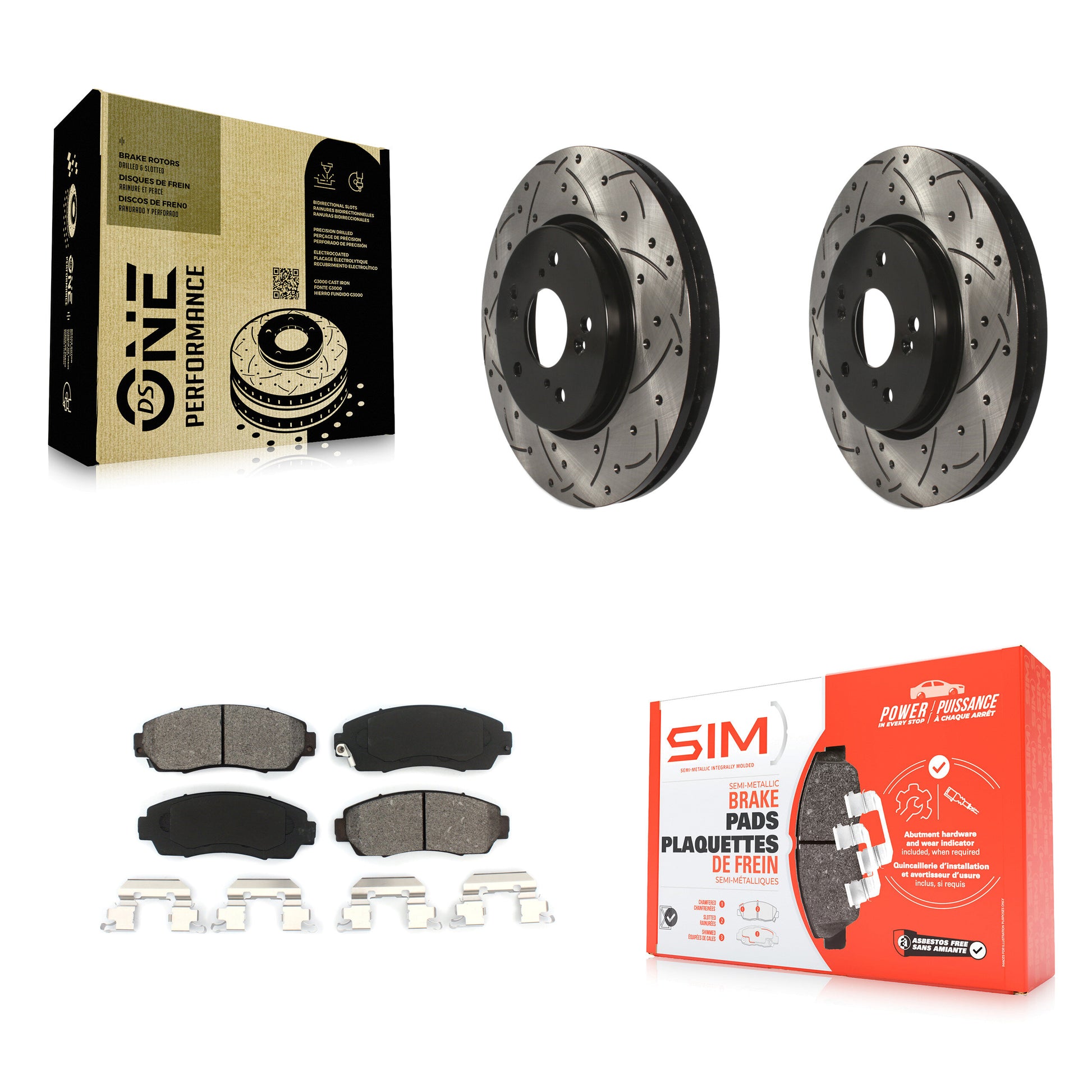Transit Auto KDS-100090 Disc Brake Kit for 2007-2012 Honda Crosstour, Honda Accord Crosstour and More - Front