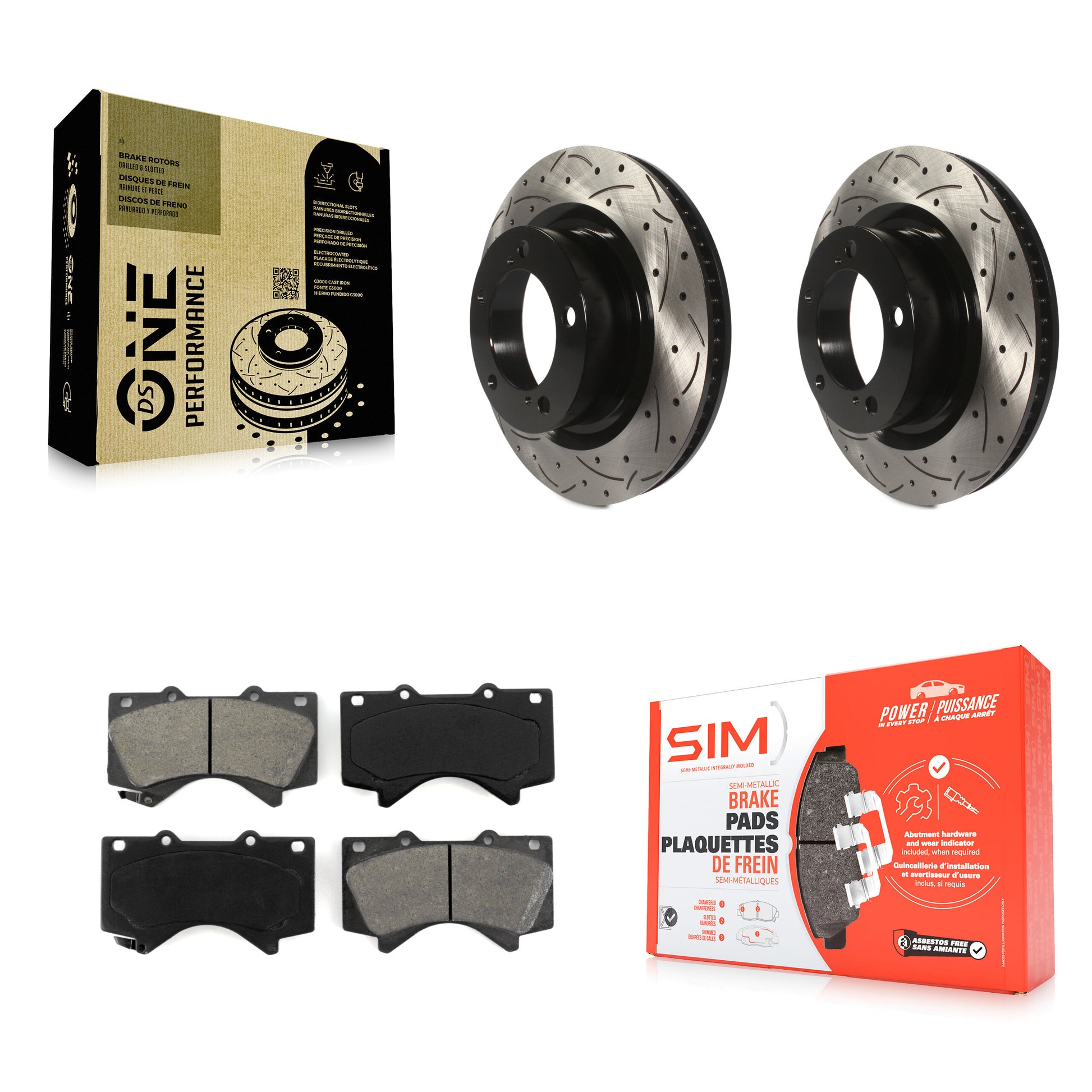 Transit Auto KDS-100099 Disc Brake Kit for 2007-2022 Toyota Land Cruiser, Lexus LX570 and More - Front
