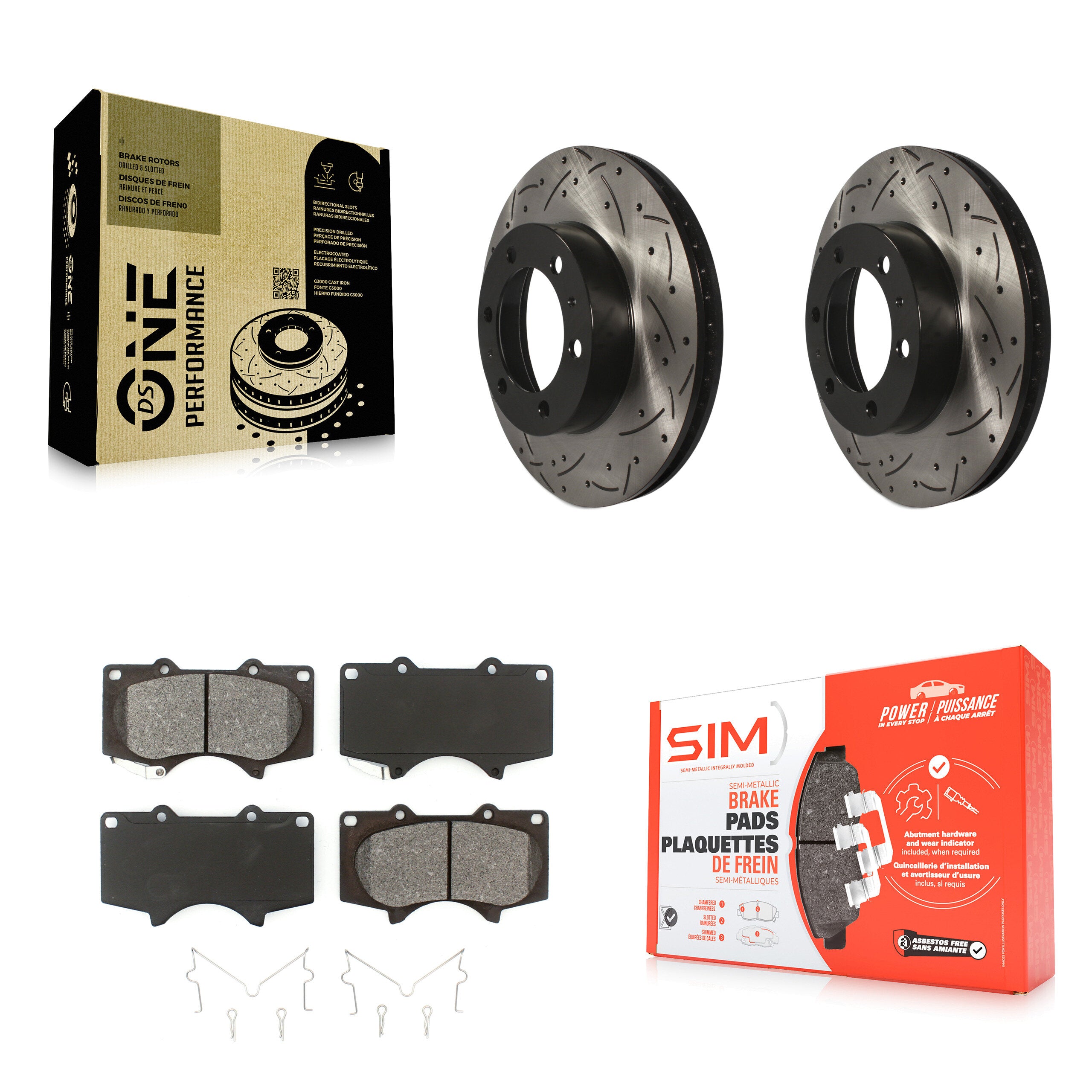 Transit Auto KDS-100117 Disc Brake Kit for 2003-2023 Toyota Tacoma, Toyota FJ Cruiser, Toyota 4Runner - Front