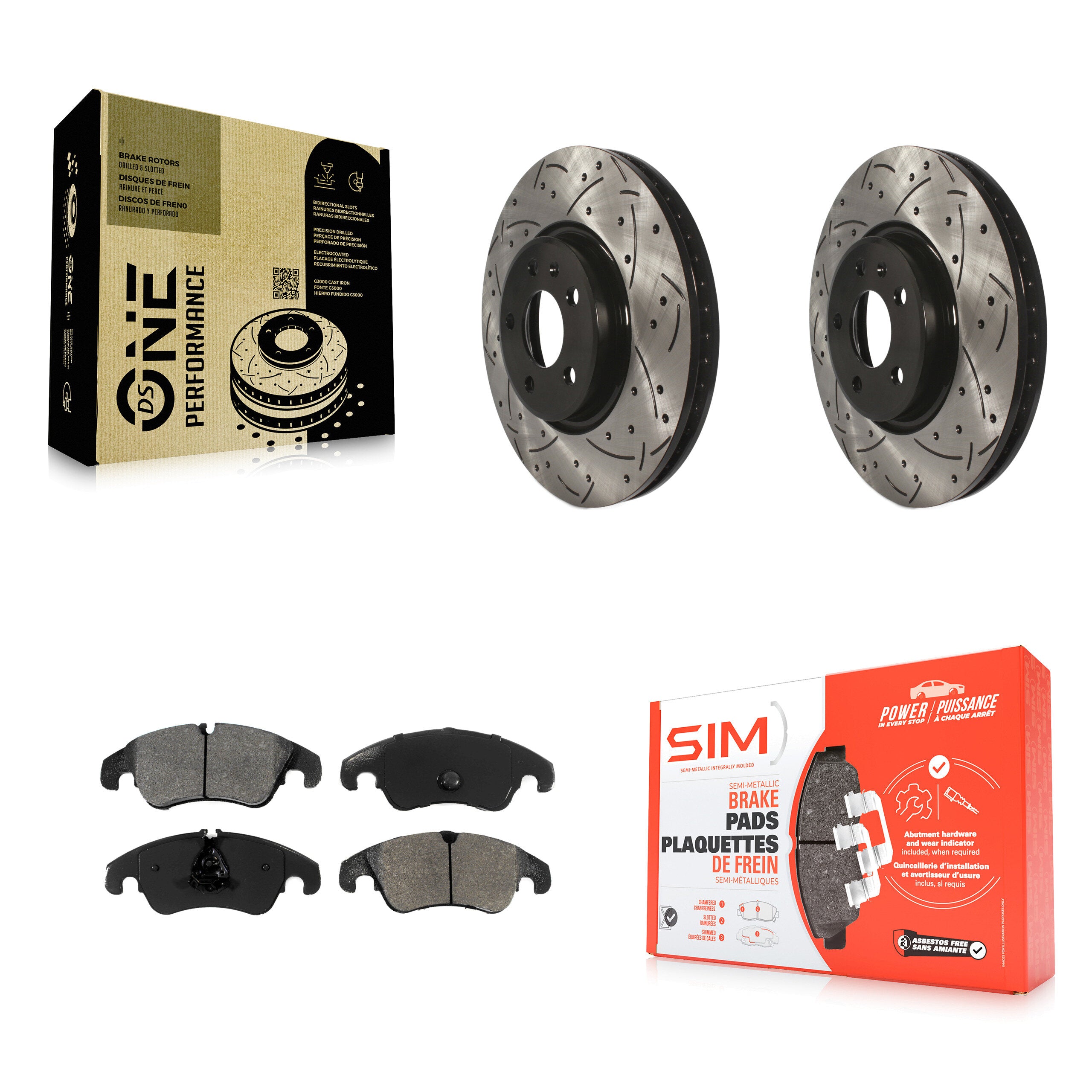 Transit Auto KDS-100136 Disc Brake Kit for 2011-2017 Audi A4 Quattro, Audi A5 and More - Front