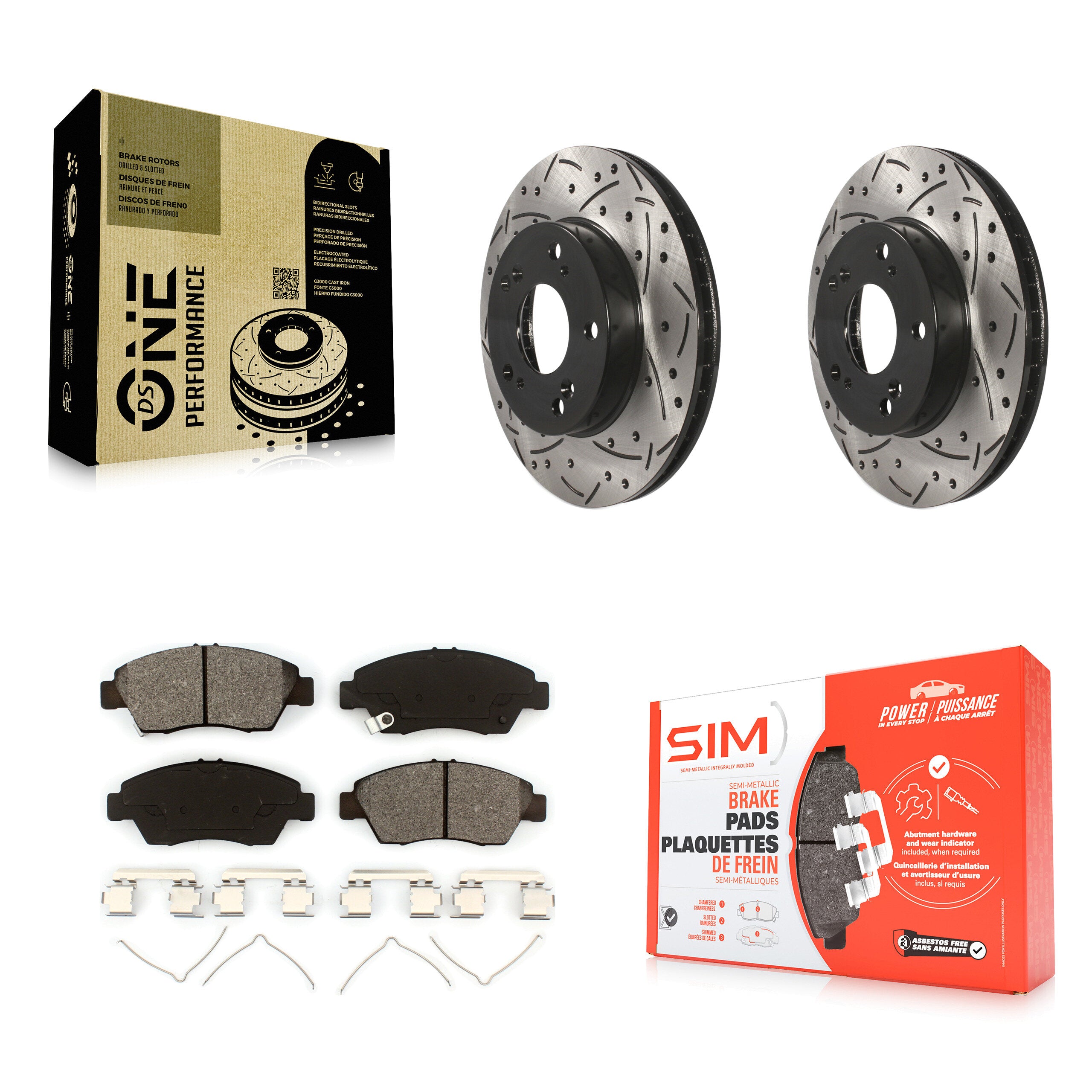 Transit Auto KDS-100141 Disc Brake Kit for 2012-2015 Acura ILX, Honda Civic - Front