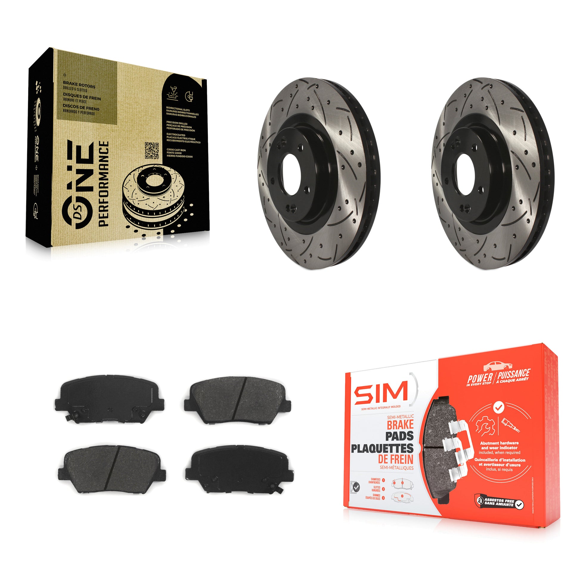 Transit Auto KDS-100144 Disc Brake Kit for 2016-2020 Hyundai Santa Fe Sport, Kia Sorento - Front