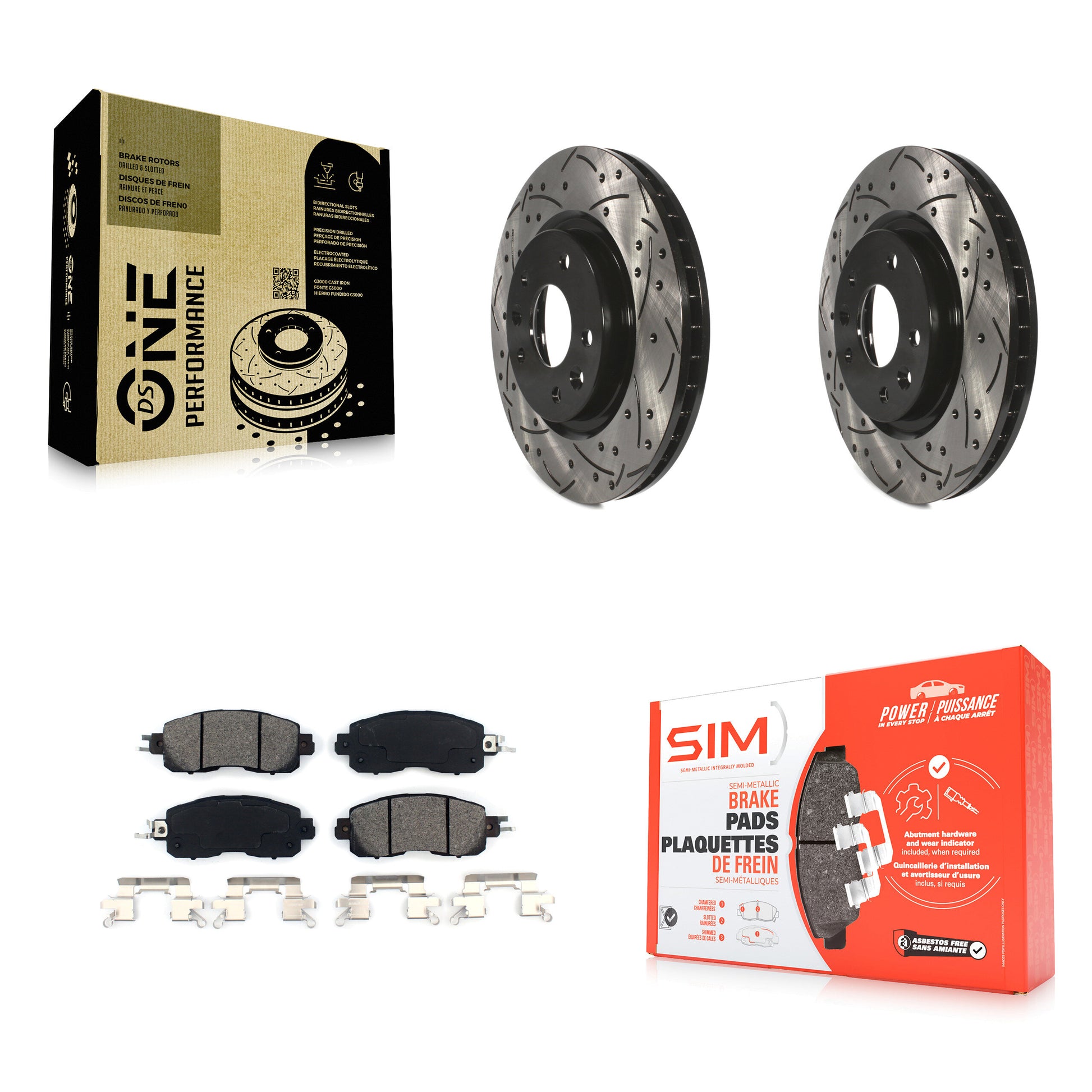 Transit Auto KDS-100163 Disc Brake Kit for 2014-2017 Nissan LEAF - Front