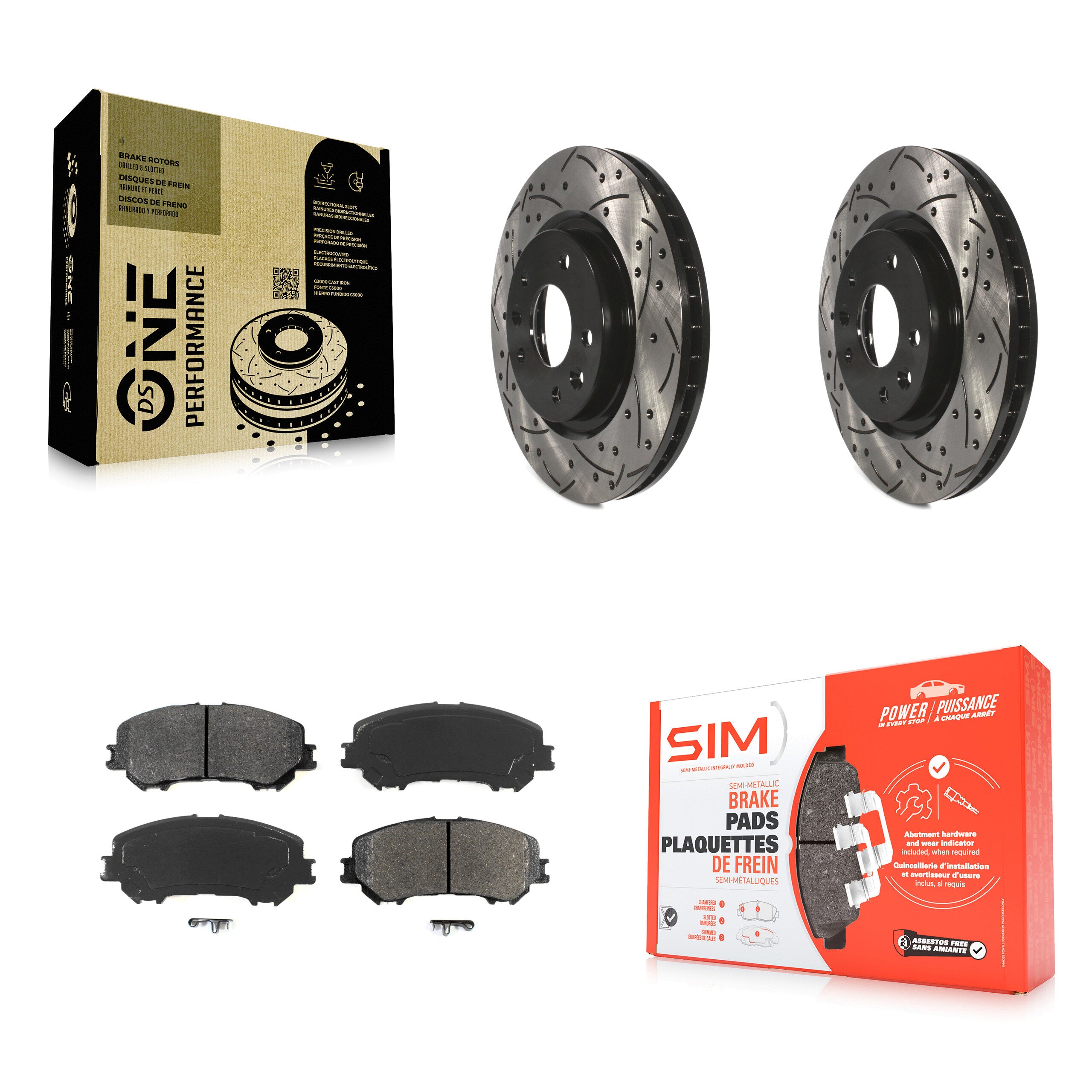 Transit Auto KDS-100164 Disc Brake Kit for 2014-2023 Nissan Rogue, Nissan Qashqai, Nissan Rogue Sport - Front