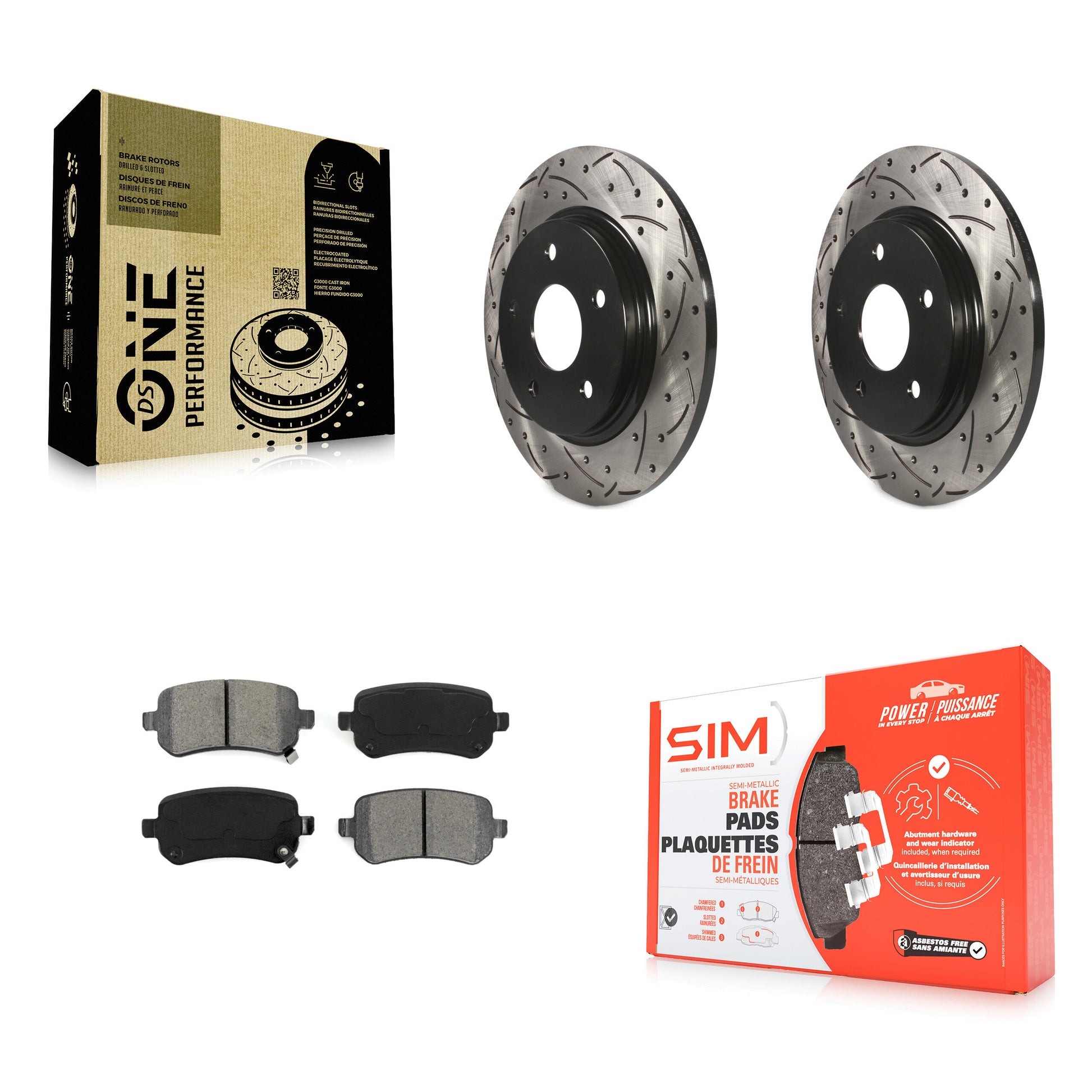 Transit Auto KDS-100425 Disc Brake Kit for 2008-2012 Chrysler Town & Country, Dodge Grand Caravan and More - Rear