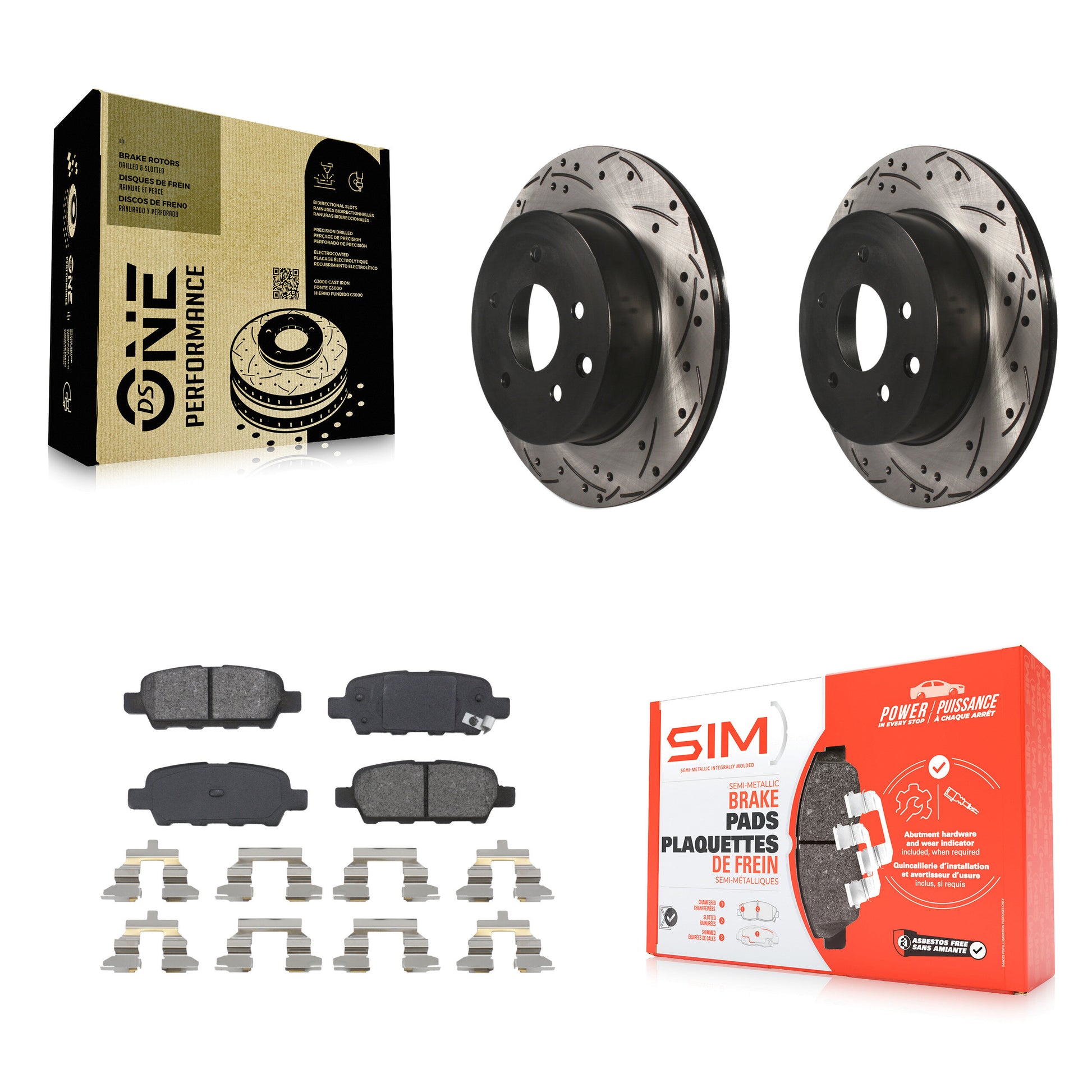 Transit Auto KDS-100434 Disc Brake Kit for 2003-2023 Nissan LEAF, Nissan Rogue Sport and More - Rear